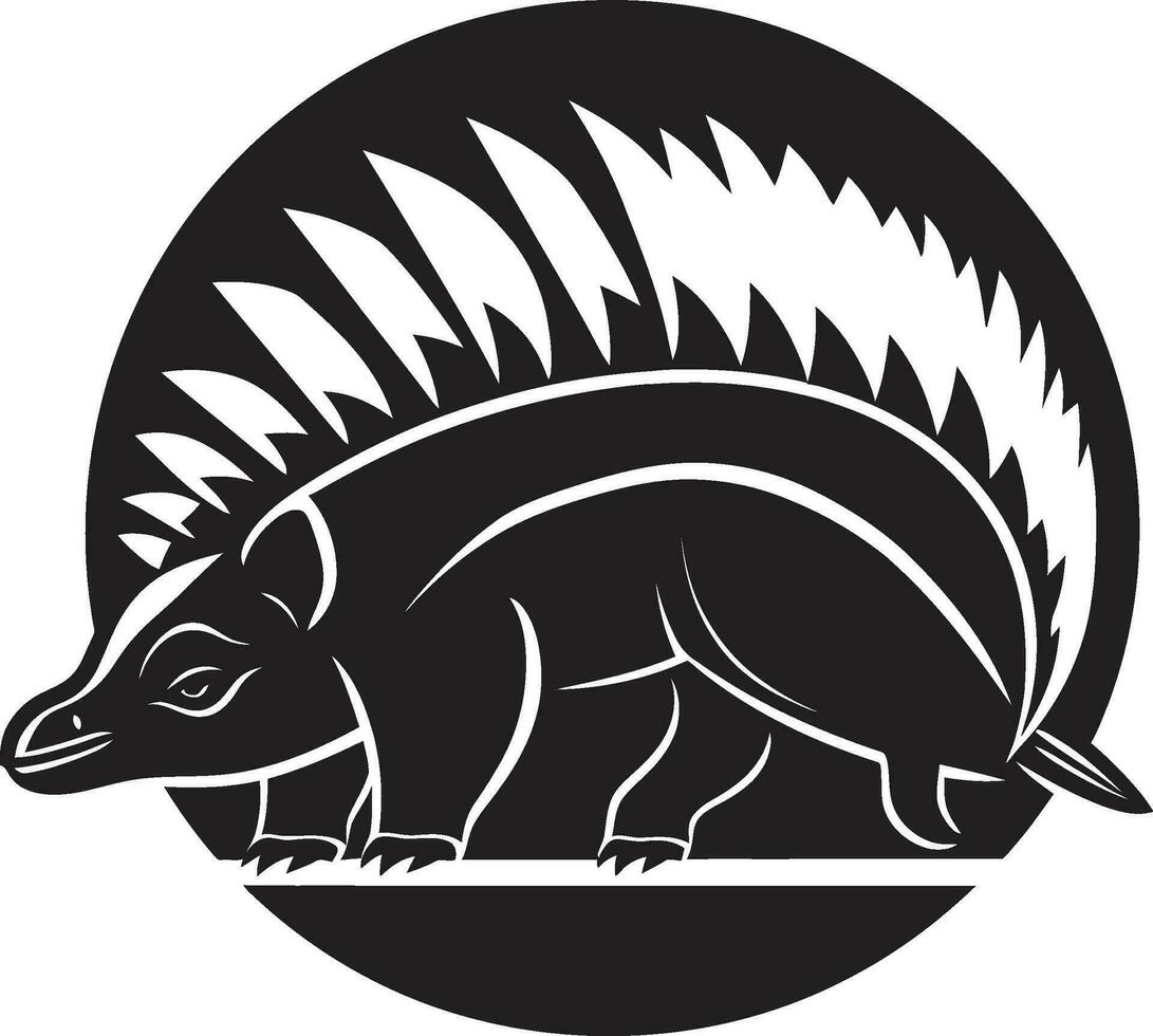 Crafted in Elegance Armadillo Emblem Sleek and Mysterious Black Vector Armadillo