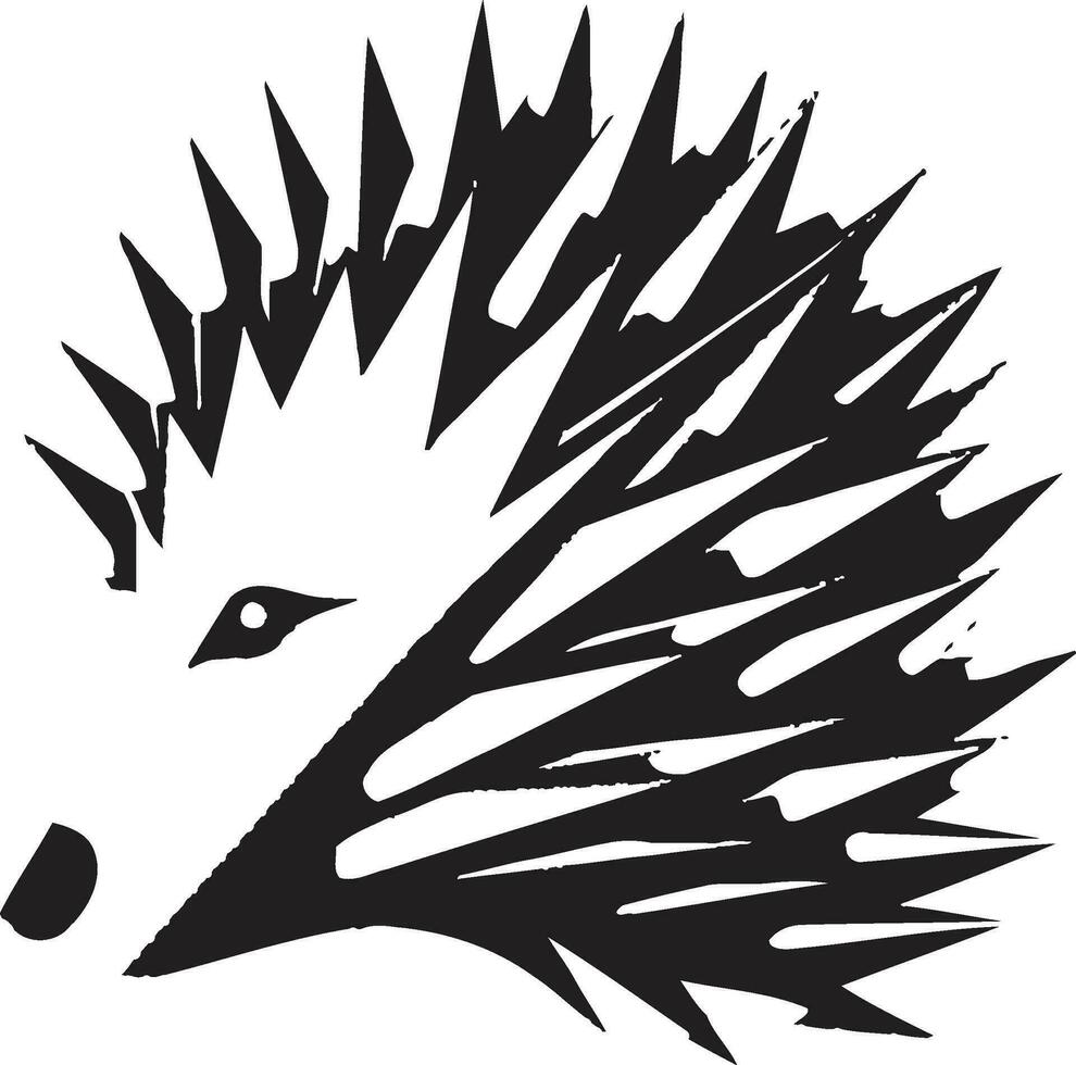 Porcupine Spike Emblem of Excellence Black Porcupine Quill Vector Symbol