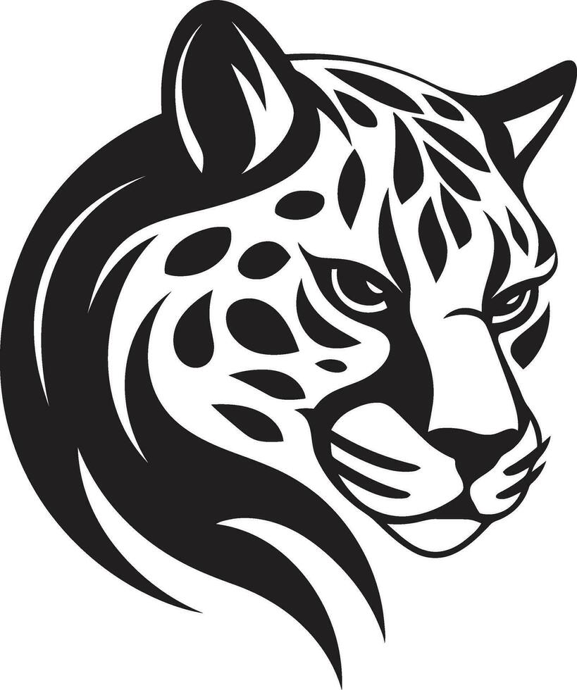 Onyx Whispers Ocelot Icon in Vector Epic Elegance Black Ocelot Emblem