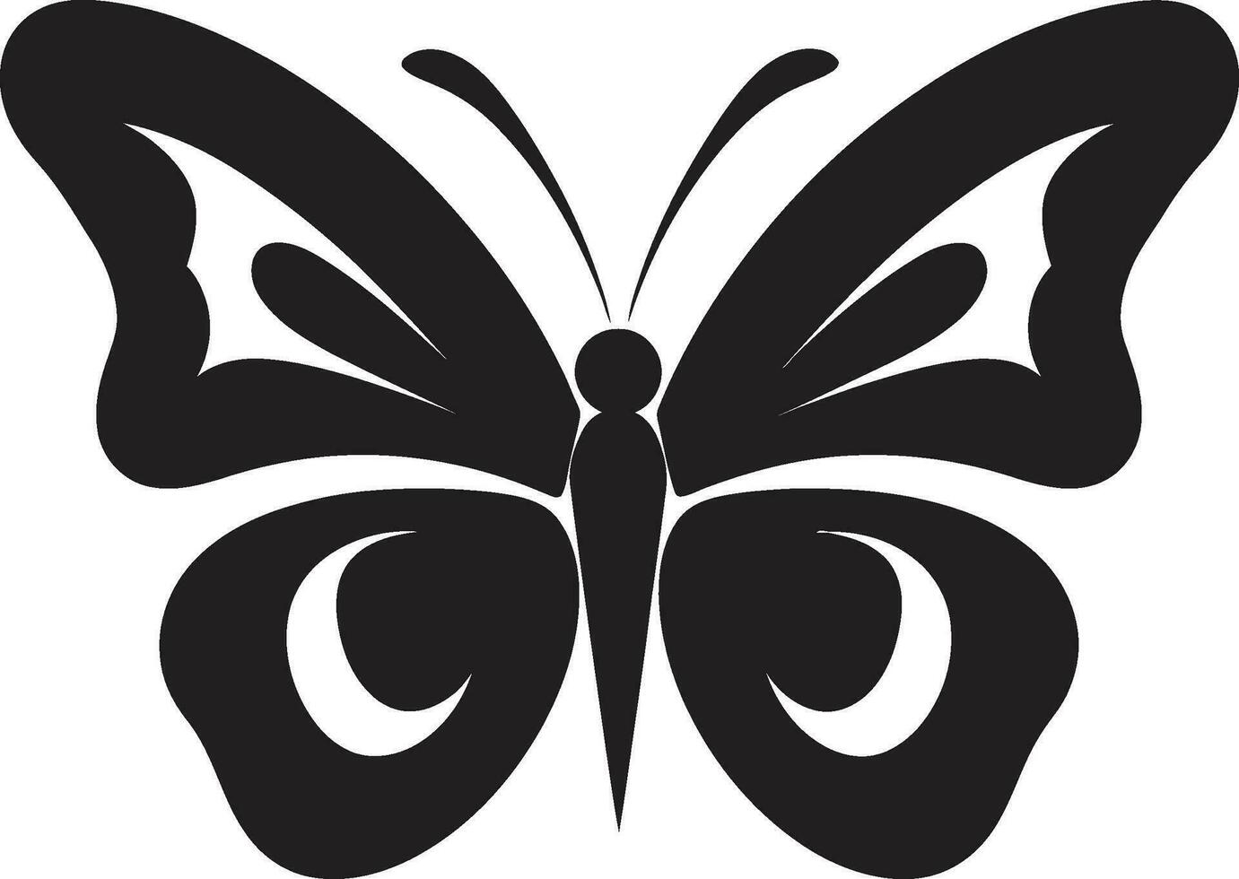 Monochromatic Majesty Butterfly Icon in Black Wings of Delight Black Vector Butterfly