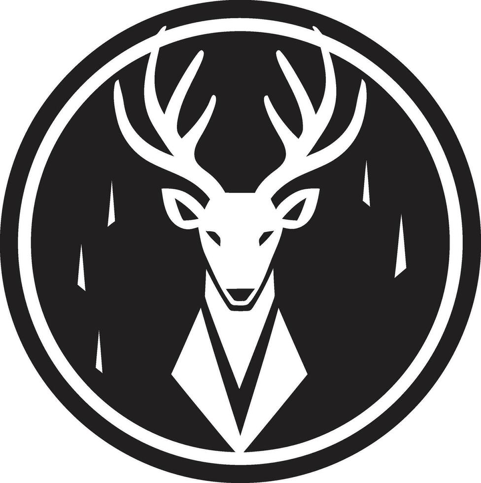 The Noble Stag A Symbol of Beauty in Black Vector Elegant Antlers Deer Symbol in Monochrome Majesty