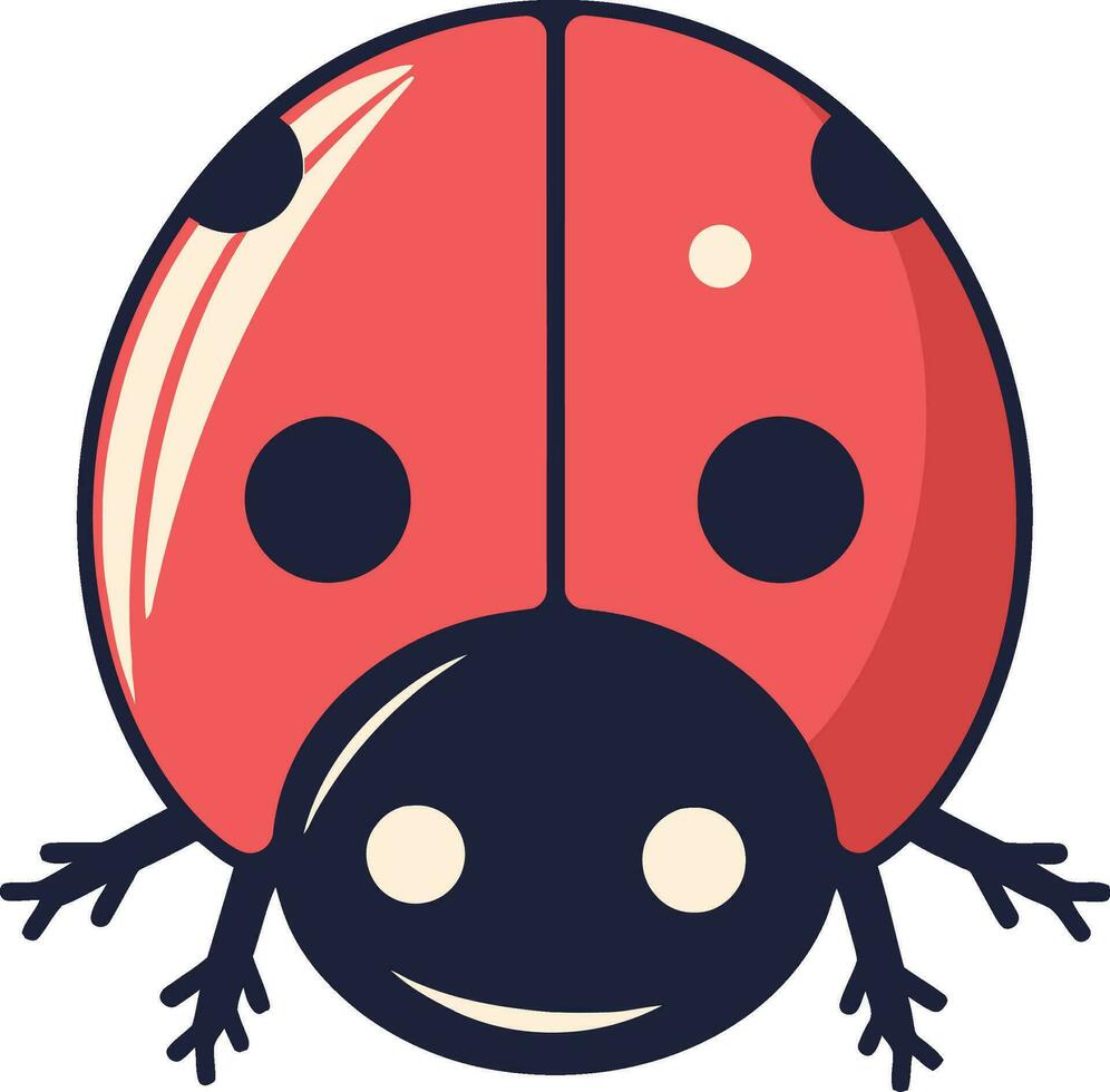 Vectorized Monochrome Ladybug Icon of Beauty and Crawl Abstract Crawls Elegance of Delight vector