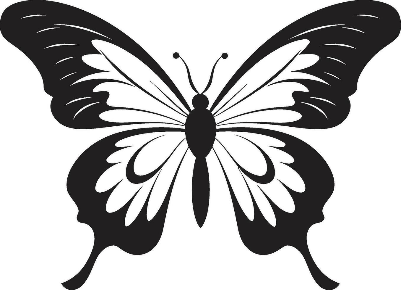 Butterfly Silhouette in Motion A Work of Noir Graceful Majesty Black Vector Logo