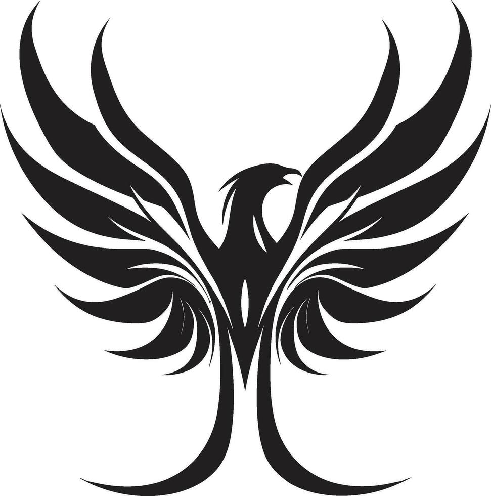 Elegant Firebird Symbol Cosmic Rebirth Badge vector