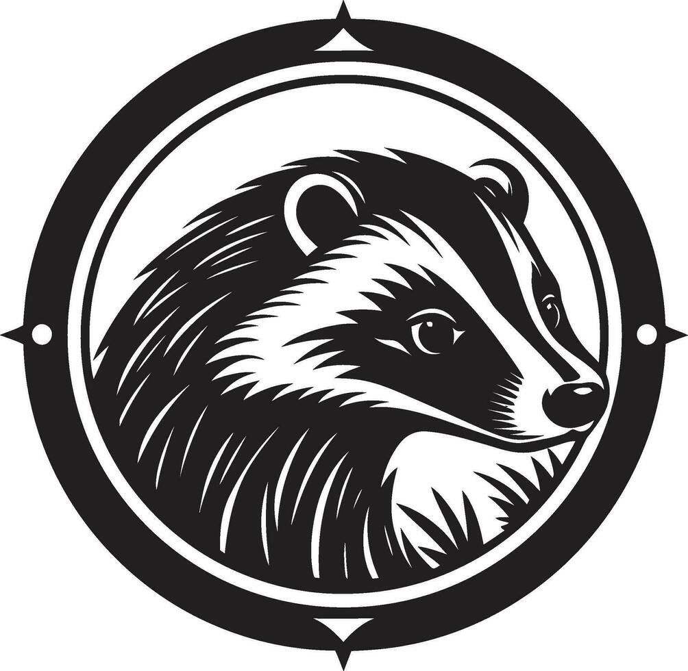 Bold Badger Emblem Ferocious Badger Logo vector