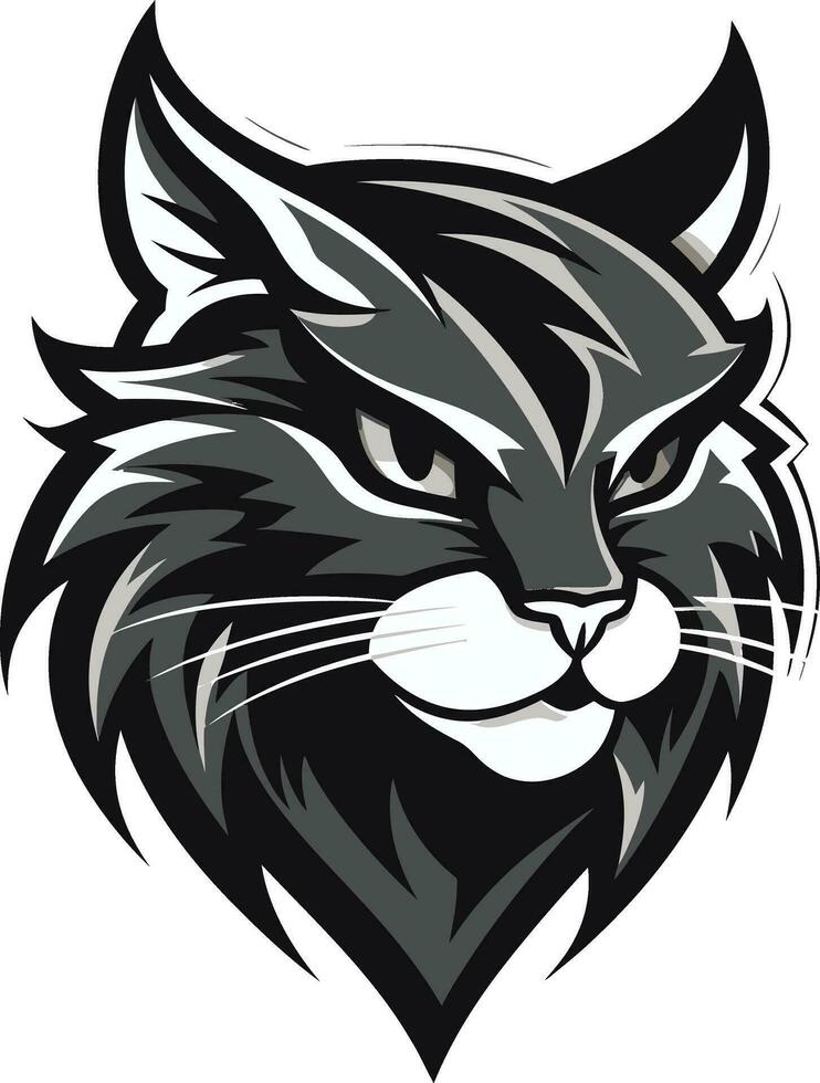 Monochromatic Prowling Kitty Vectorized Cat Iconic Minimalism vector