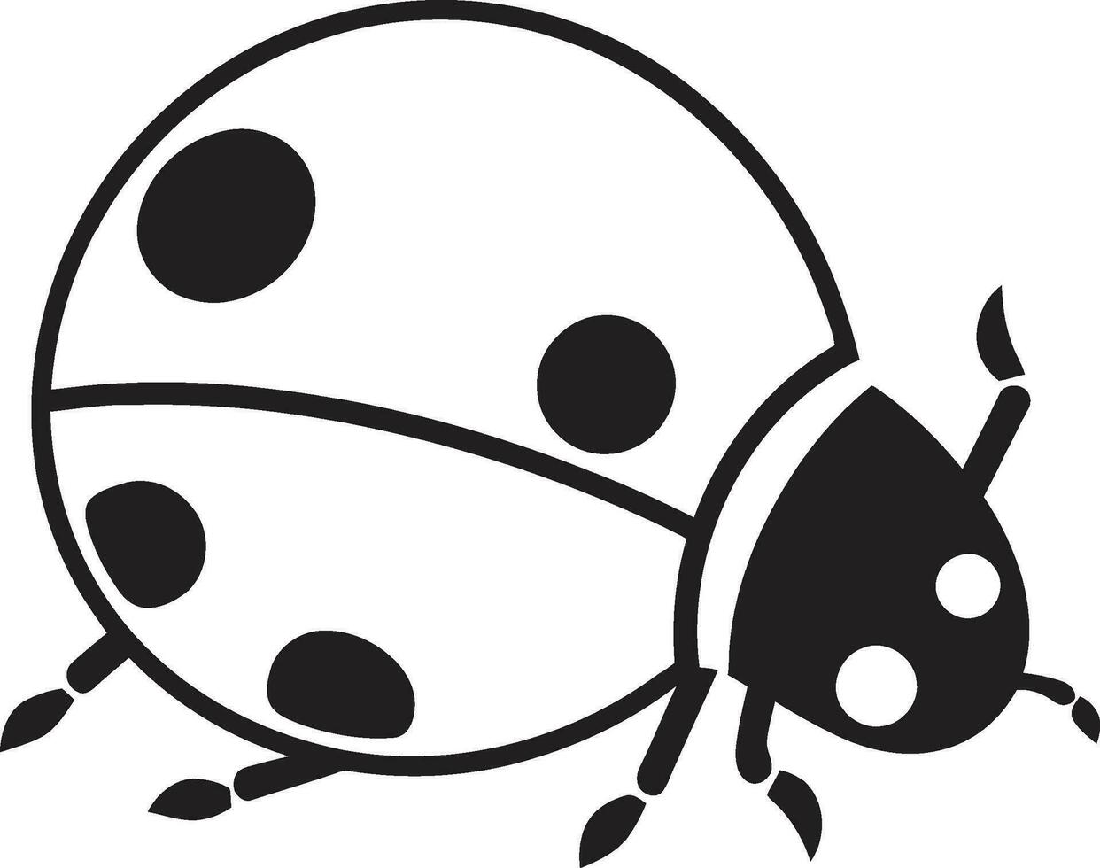 Vectorized Monochrome Ladybug Icon Contemporary Ladybug in the Night vector