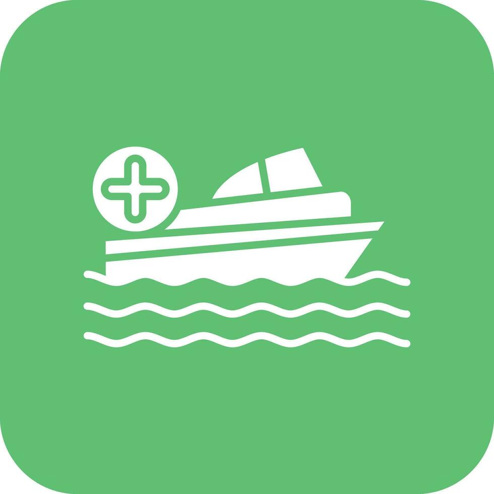 Water Ambulance Vector Icon