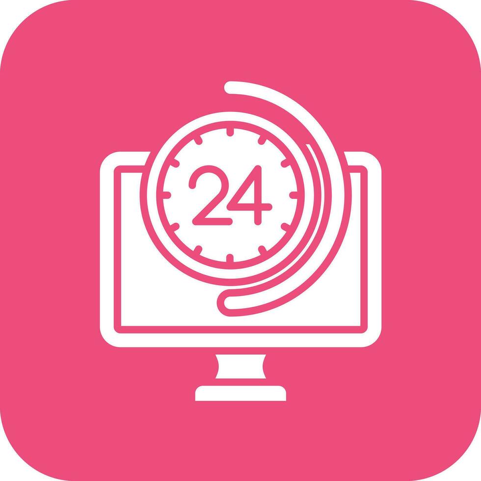 24 7 Monitoring Vector Icon