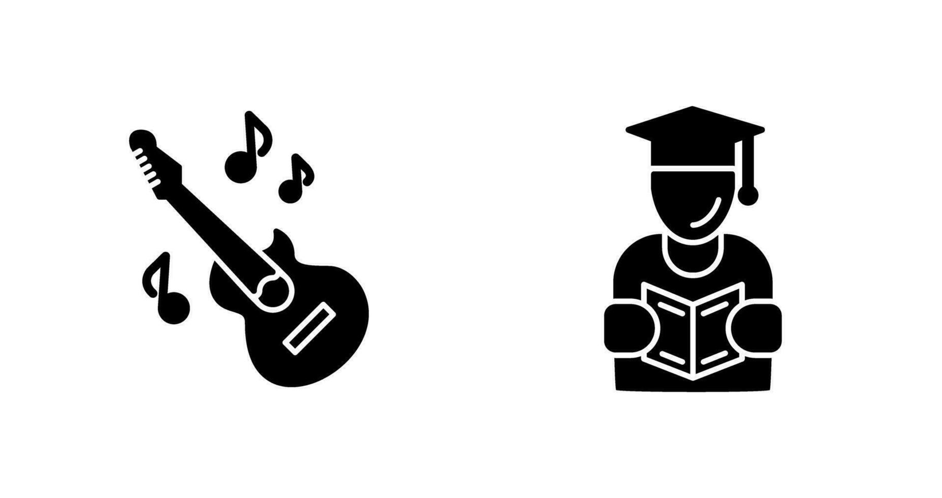 Learning and Guitar Icon vector