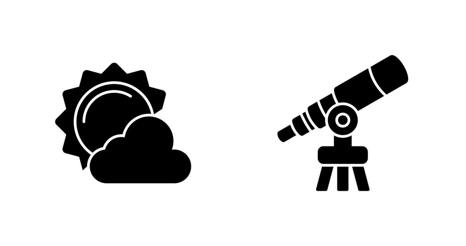 sun and telescope Icon vector