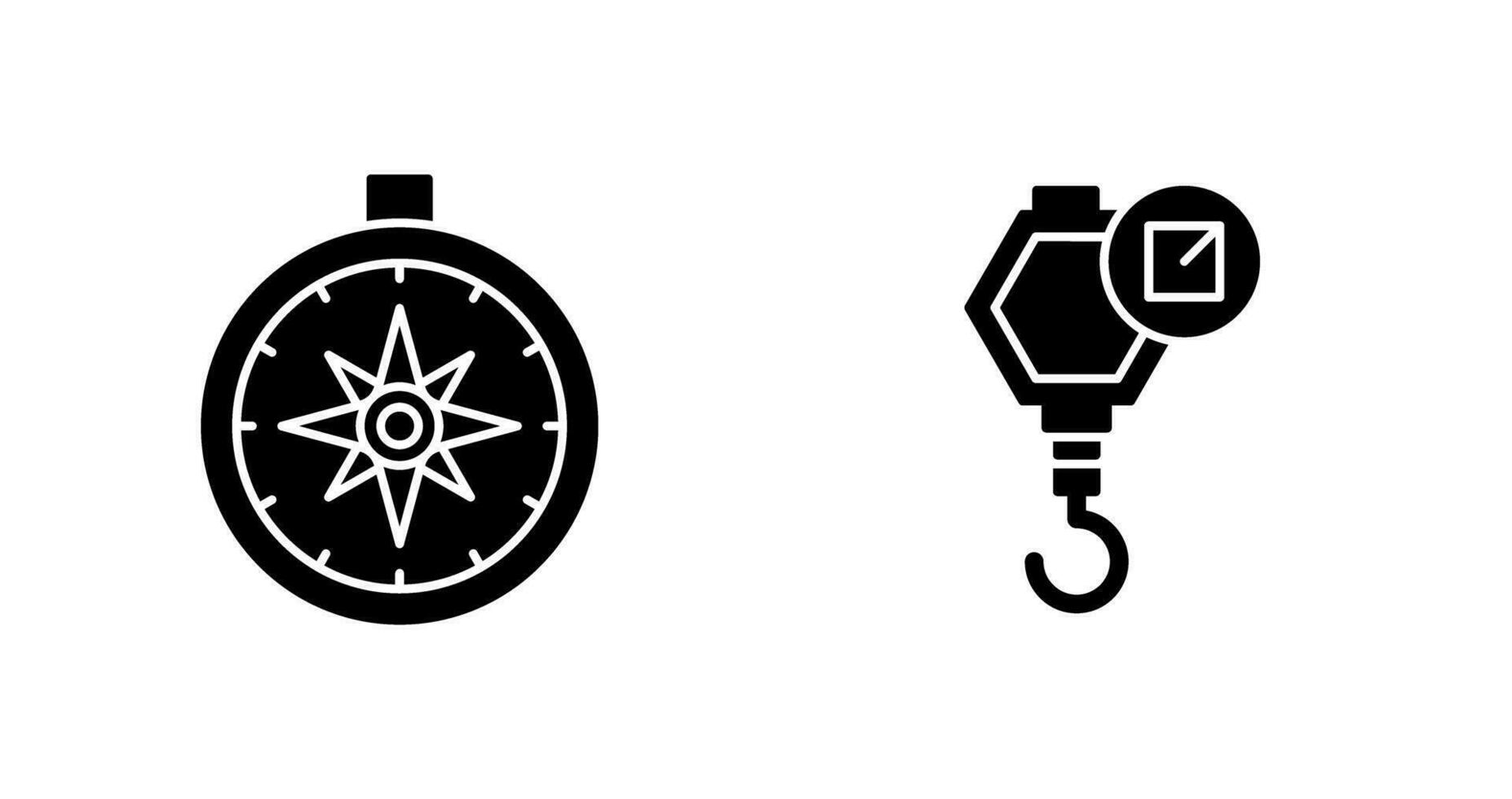 compass and hook Icon vector