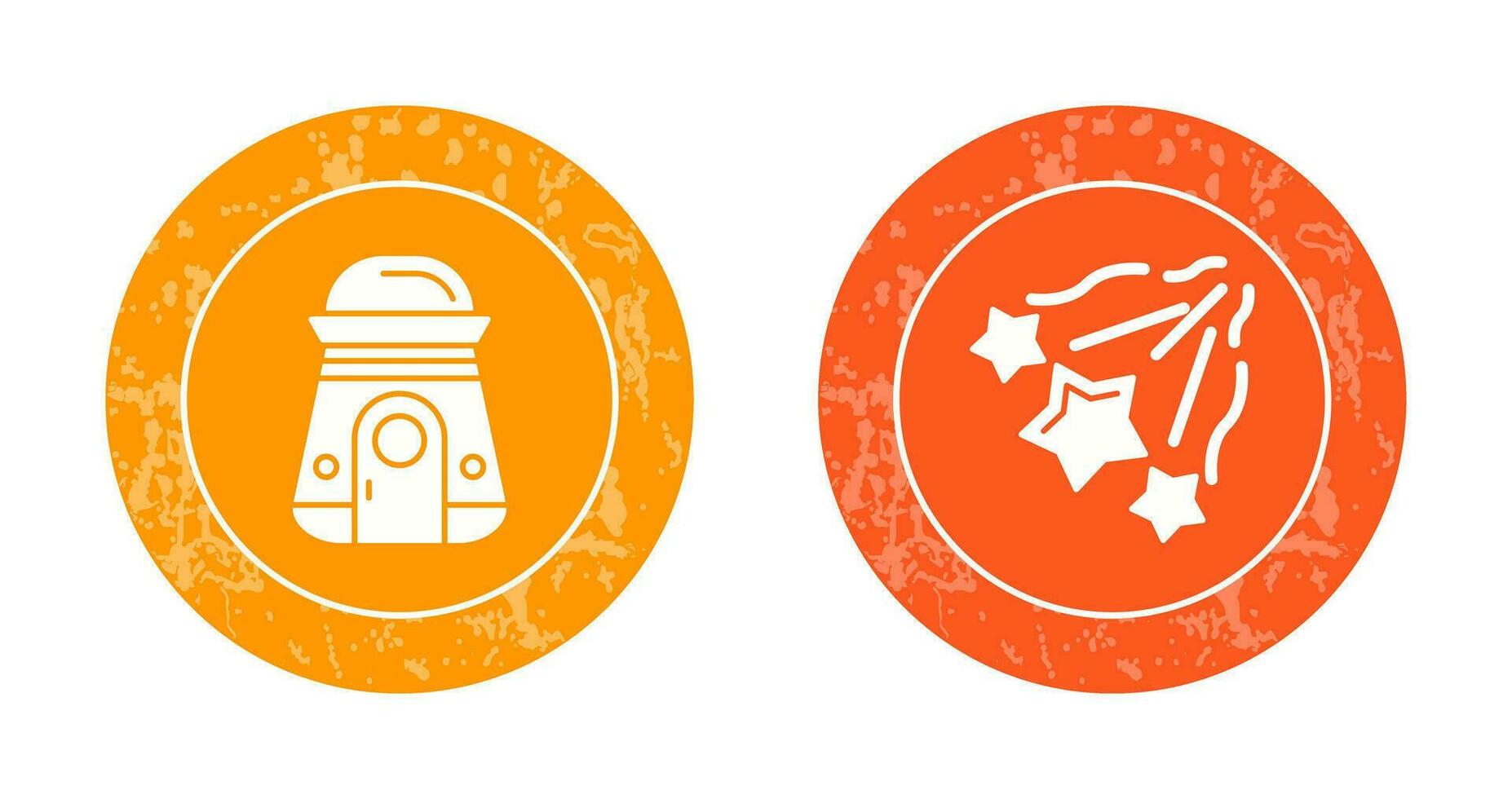 space capsule And falling stars Icon vector