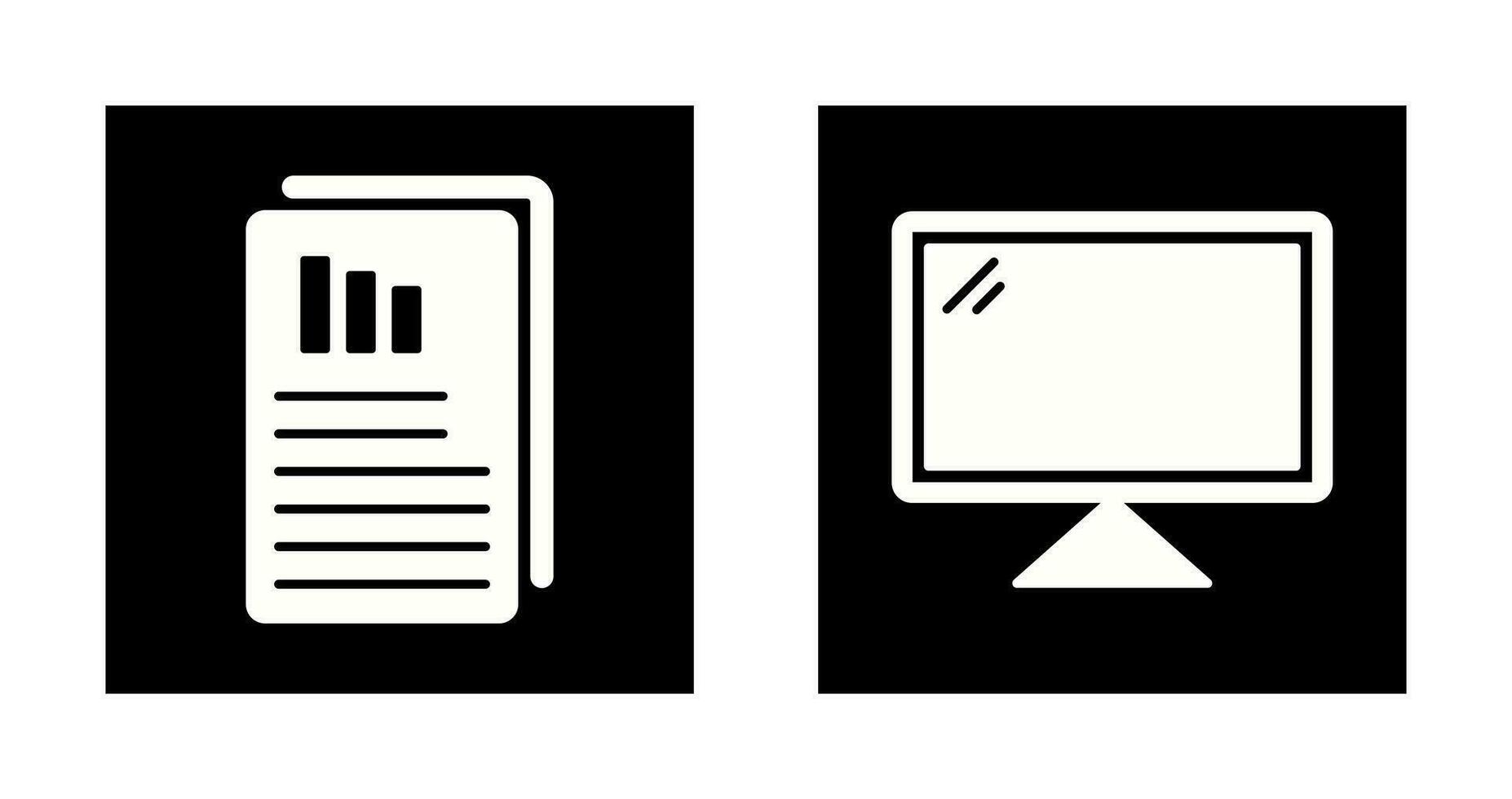 Reports and Computer Icon vector
