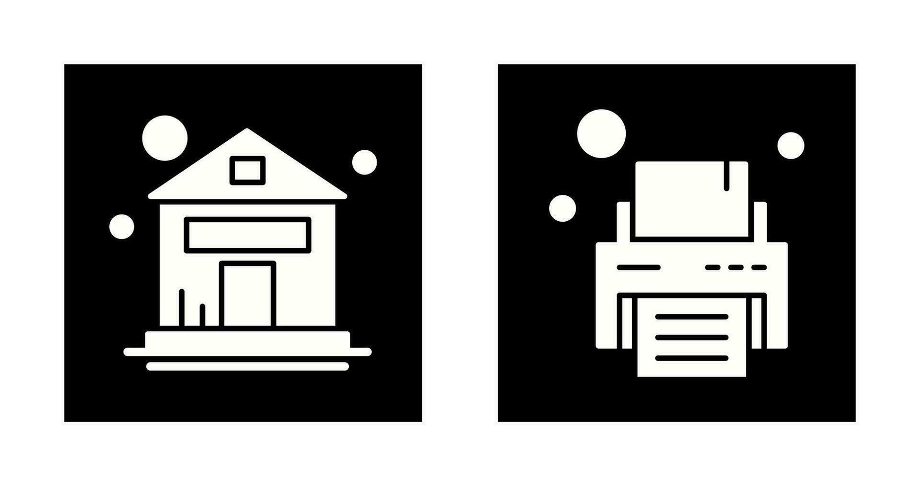 House and Printer Icon vector