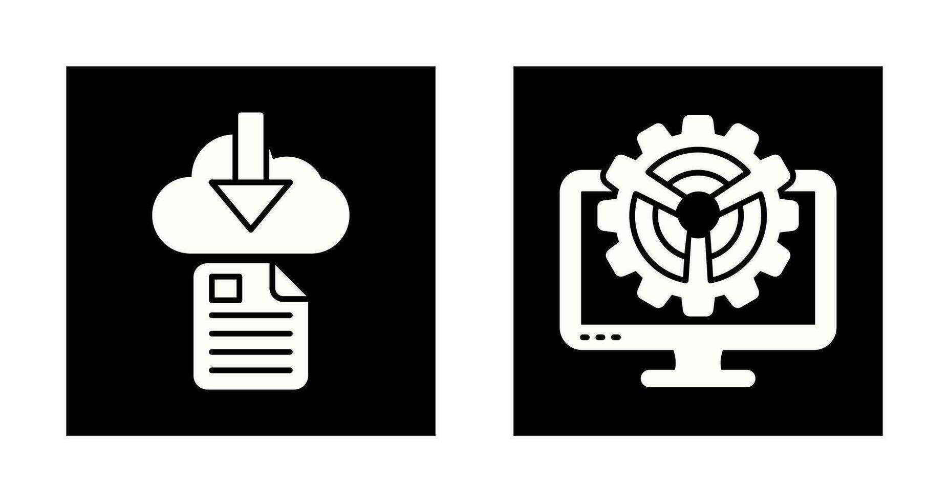 File Download and Monitor Icon vector