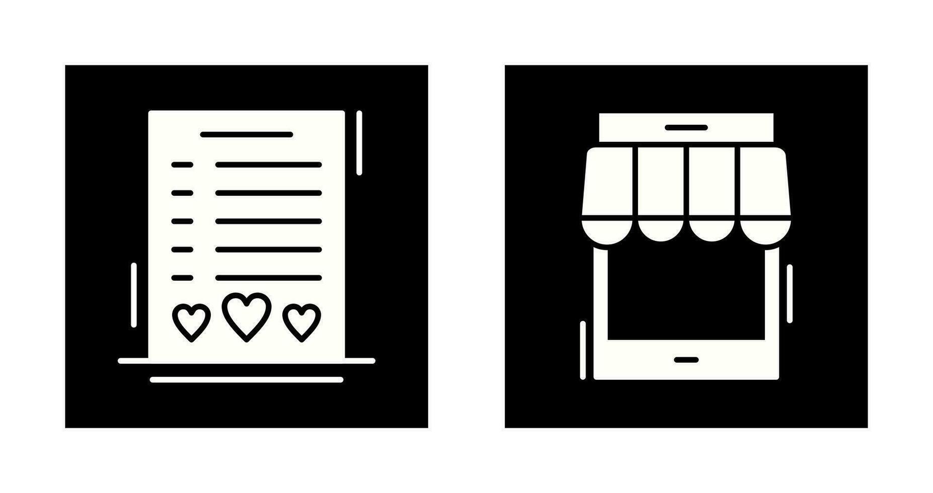 Wishlist and Online Shop Icon vector