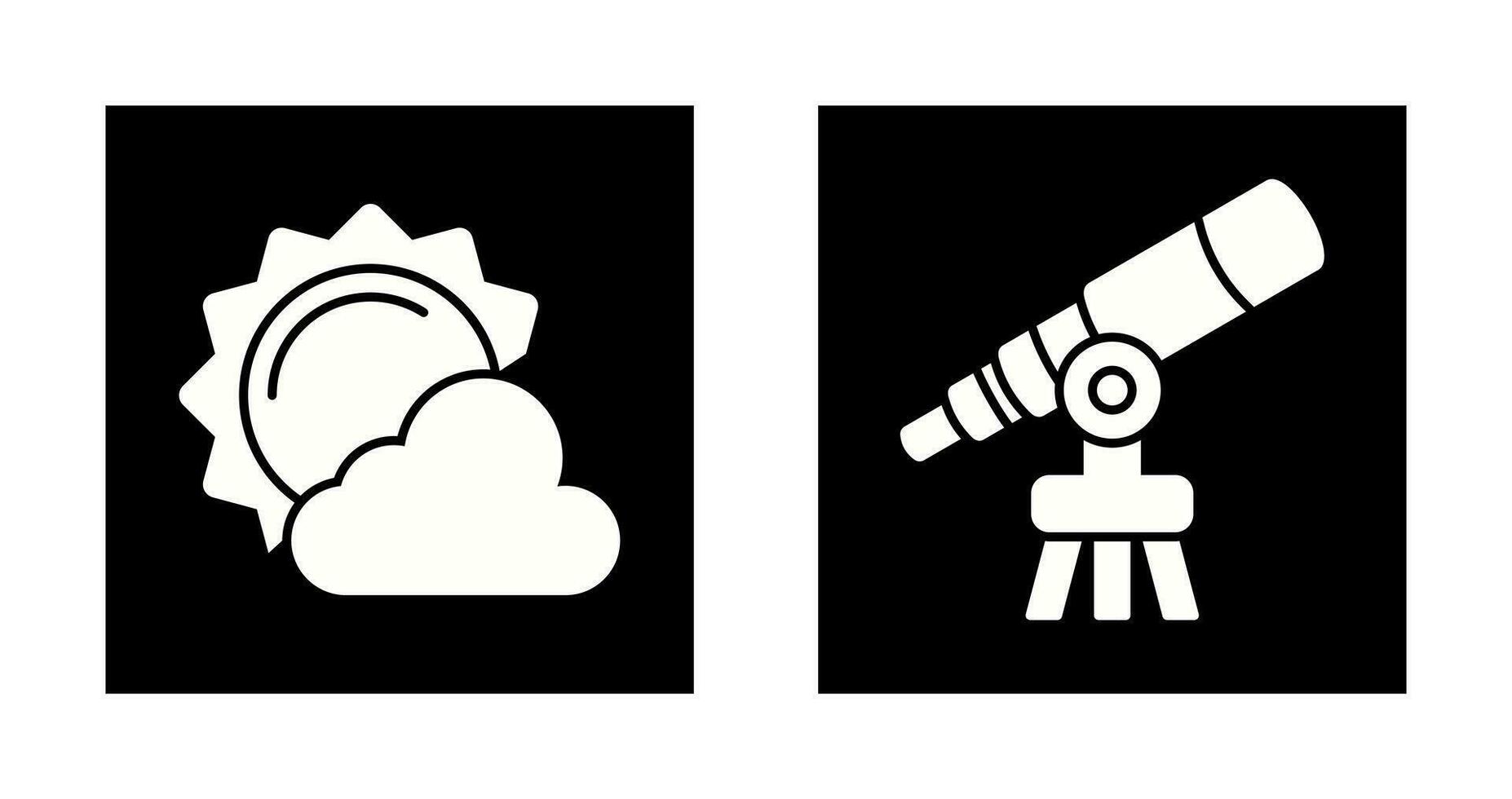 sun and telescope Icon vector