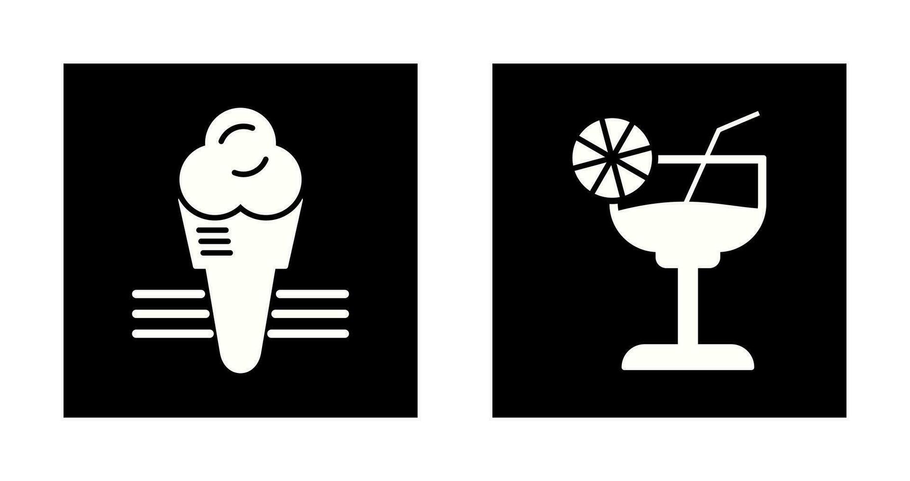 Ice Cream and Cocktail Icon vector