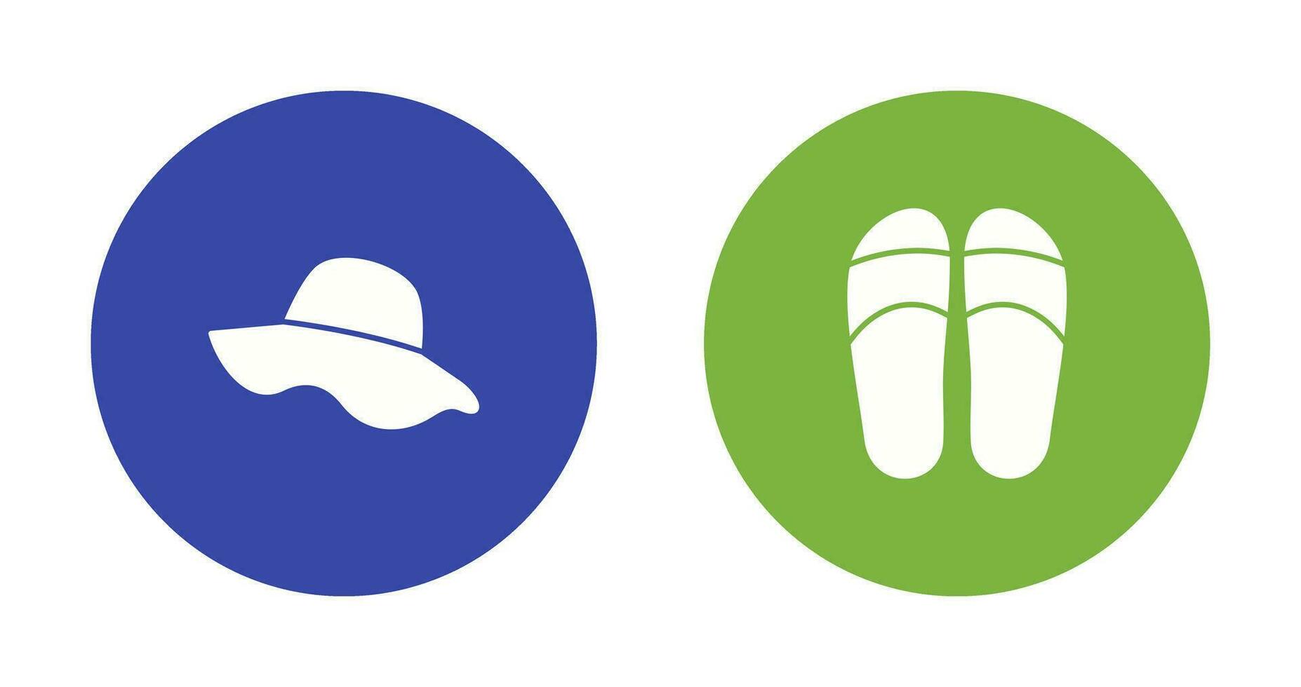 sombrero y zapatillas icono vector