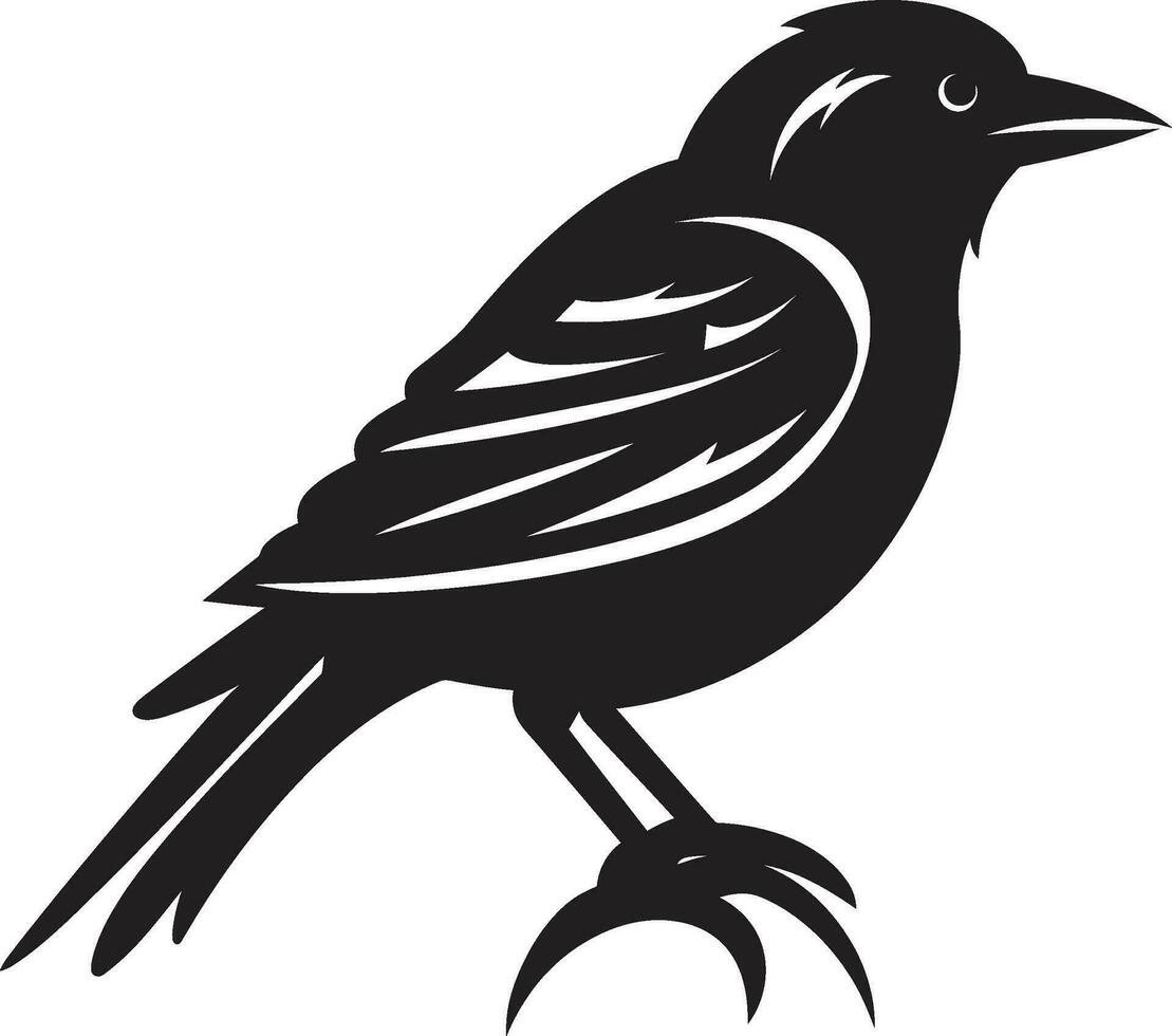 Winged Elegance Sparrow Logo Mastery Subtle Graceful Beauty Onyx Bird Charm vector