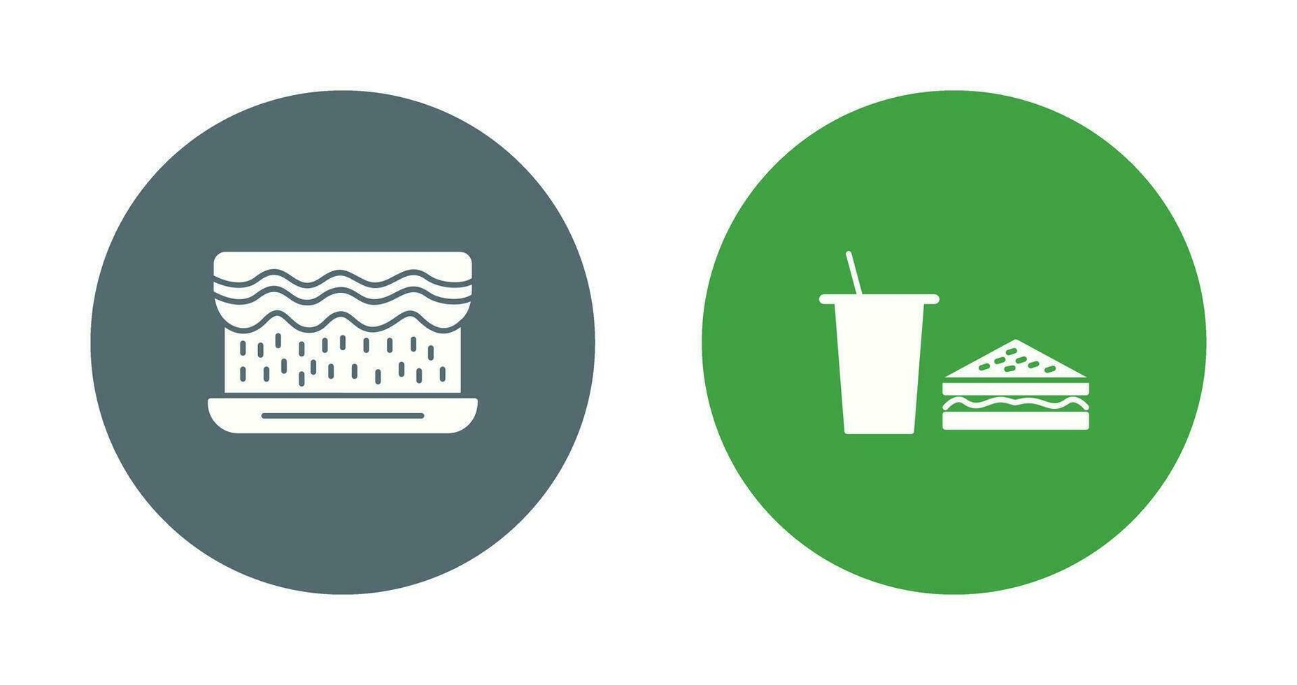 cream cake and lunch bistro Icon vector