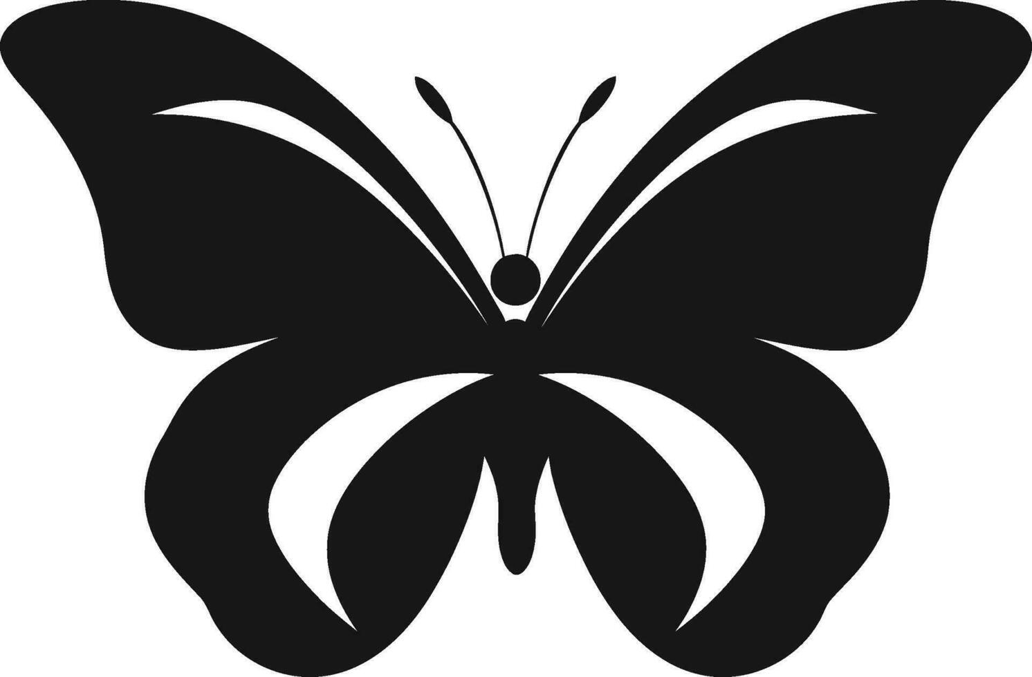 Artistic Flight Black Butterfly Symbol Elegance Takes Wing Butterfly Emblem in Black vector