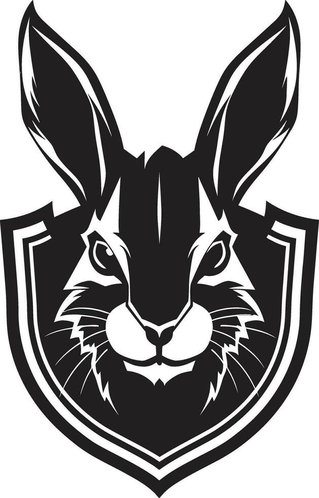 Modern Rabbit Silhouette Logo Bold Black Bunny Vector Icon