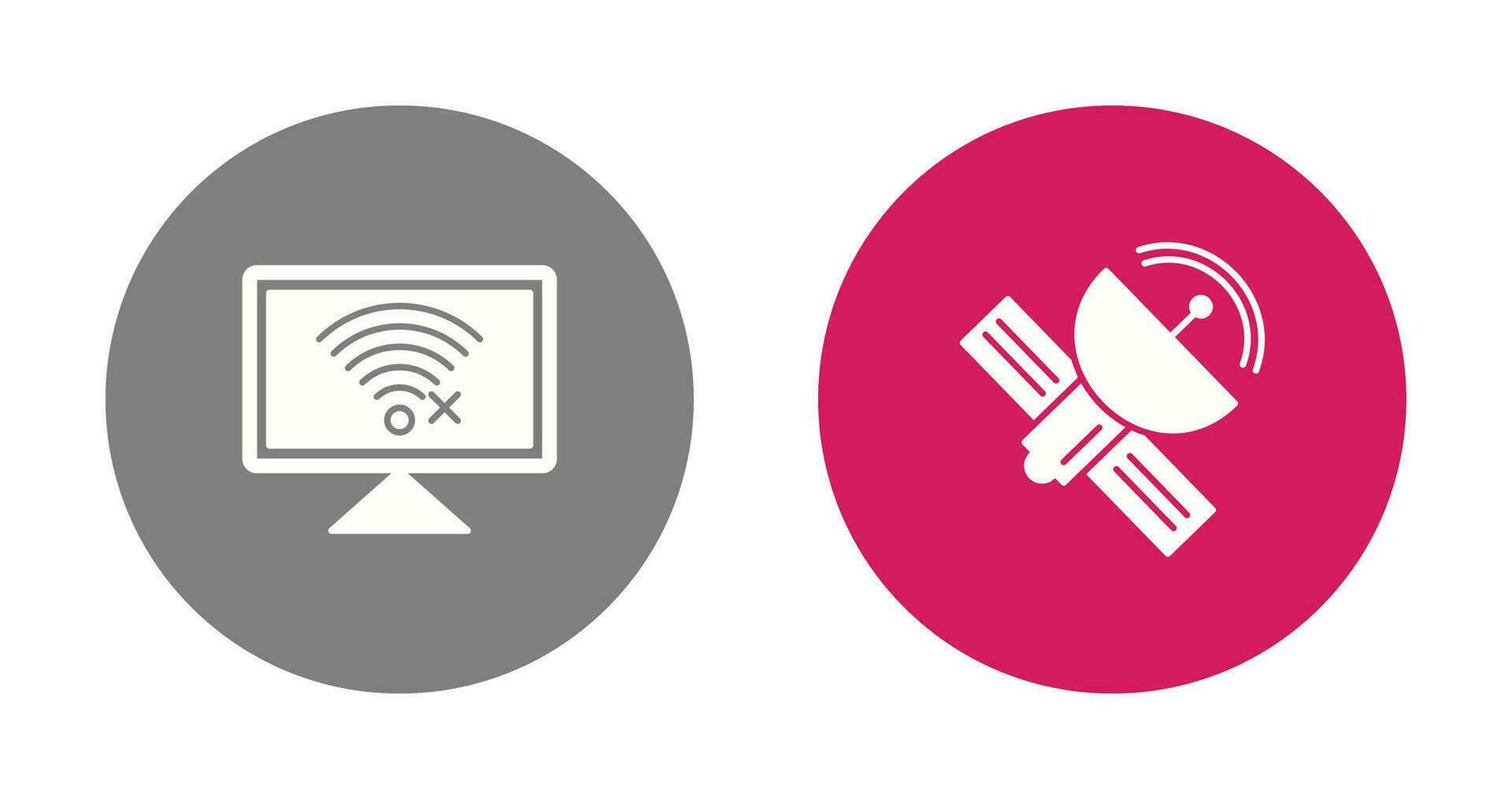 Disconnected Network and Satellite Icon vector