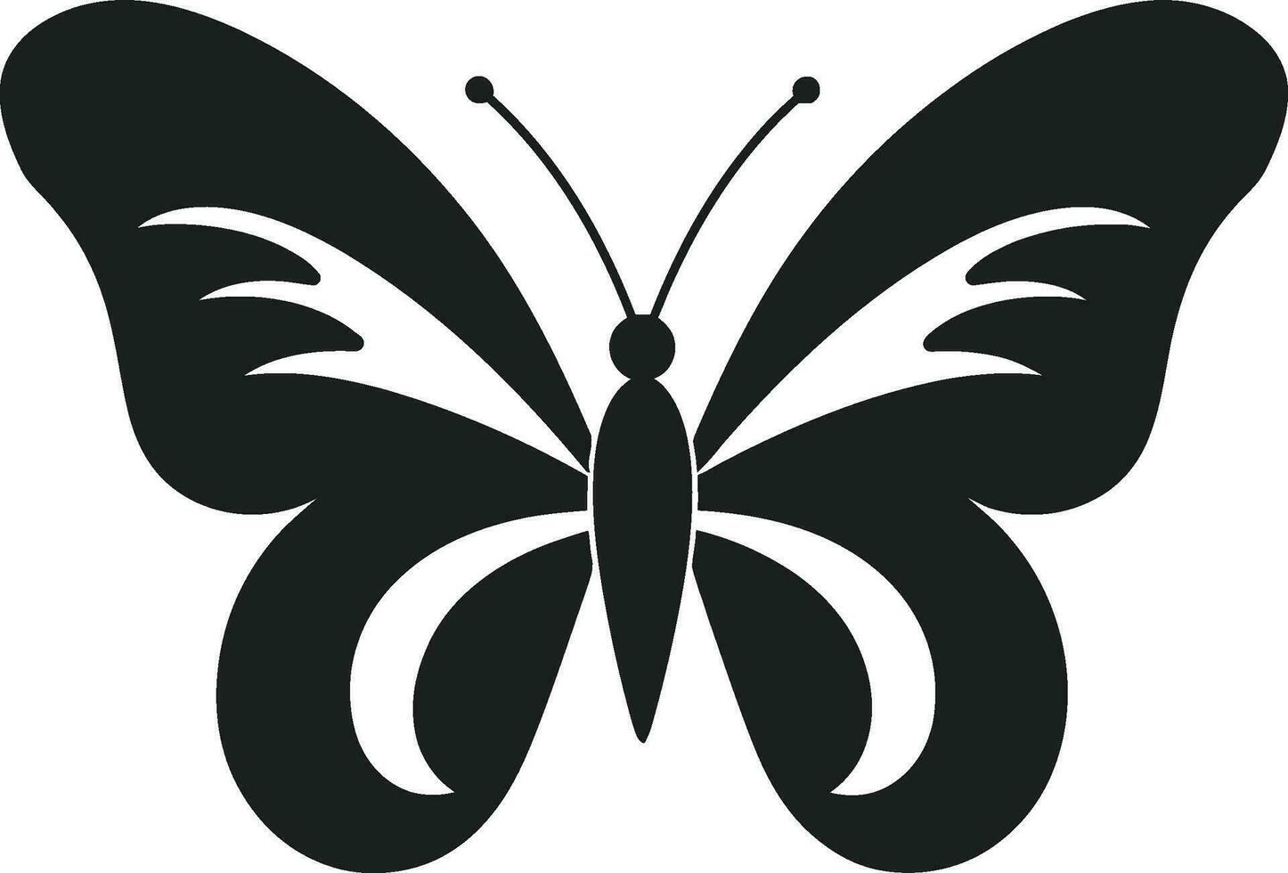 Graceful Whimsy Butterfly Logo Design Delicate Elegance of Onyx Iconic Emblem vector