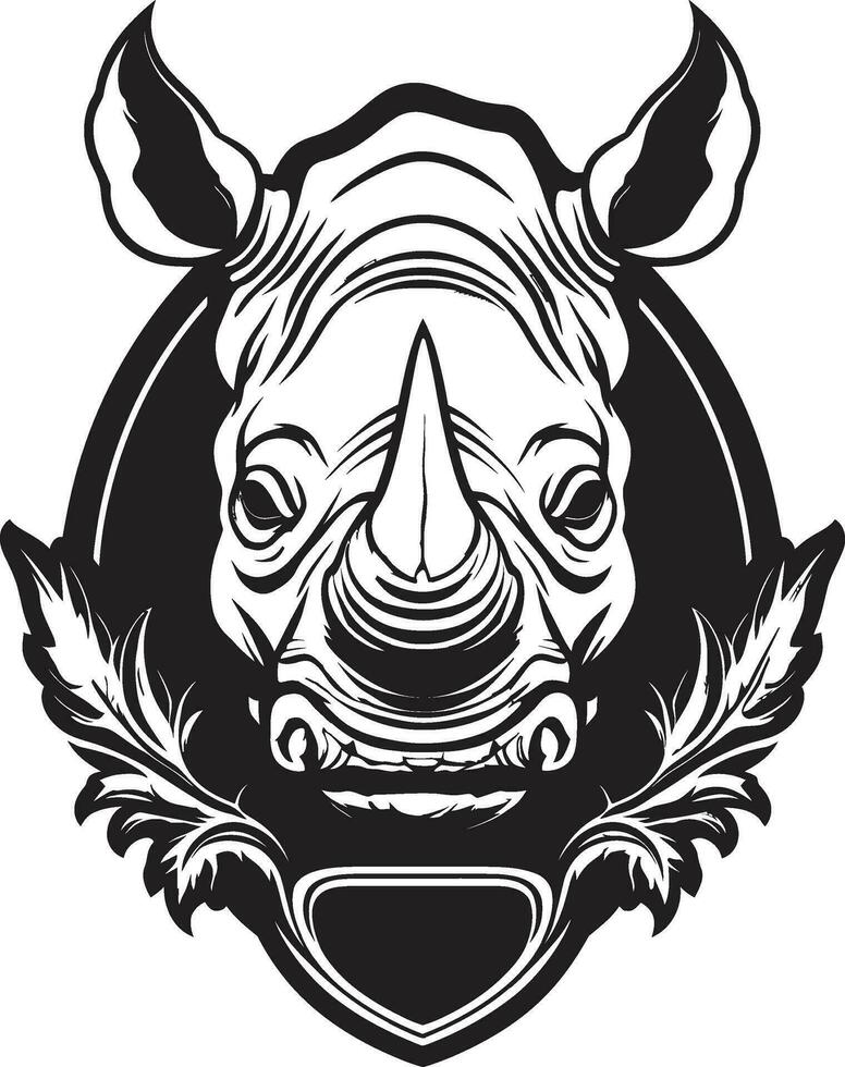 The Rhinos Lullaby Black Vector Logo in Harmonious Beauty Elegant Rhino Song A Timeless Ode in Noir