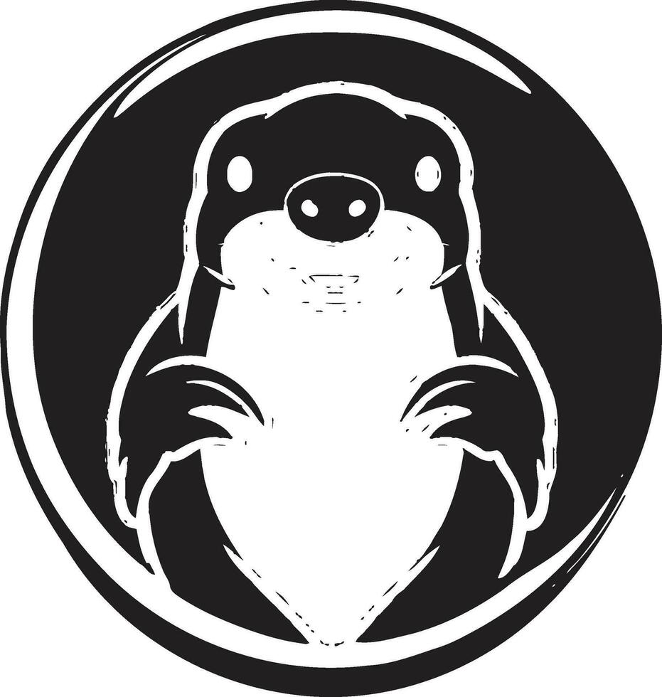 Sculpted Elegance in Black Platypus Emblems Wetland Presence Wildlife Symphony Platypus Icon in Natures Curious Majesty vector