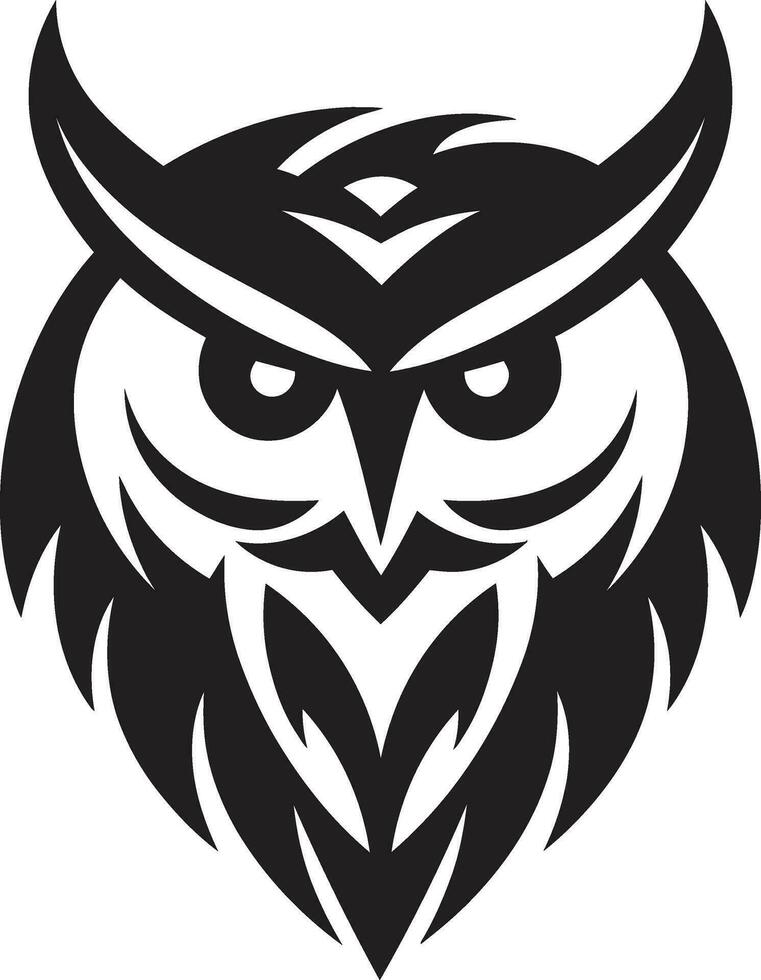 Playful Owl Vector Badge Mysterious Owl Silhouette