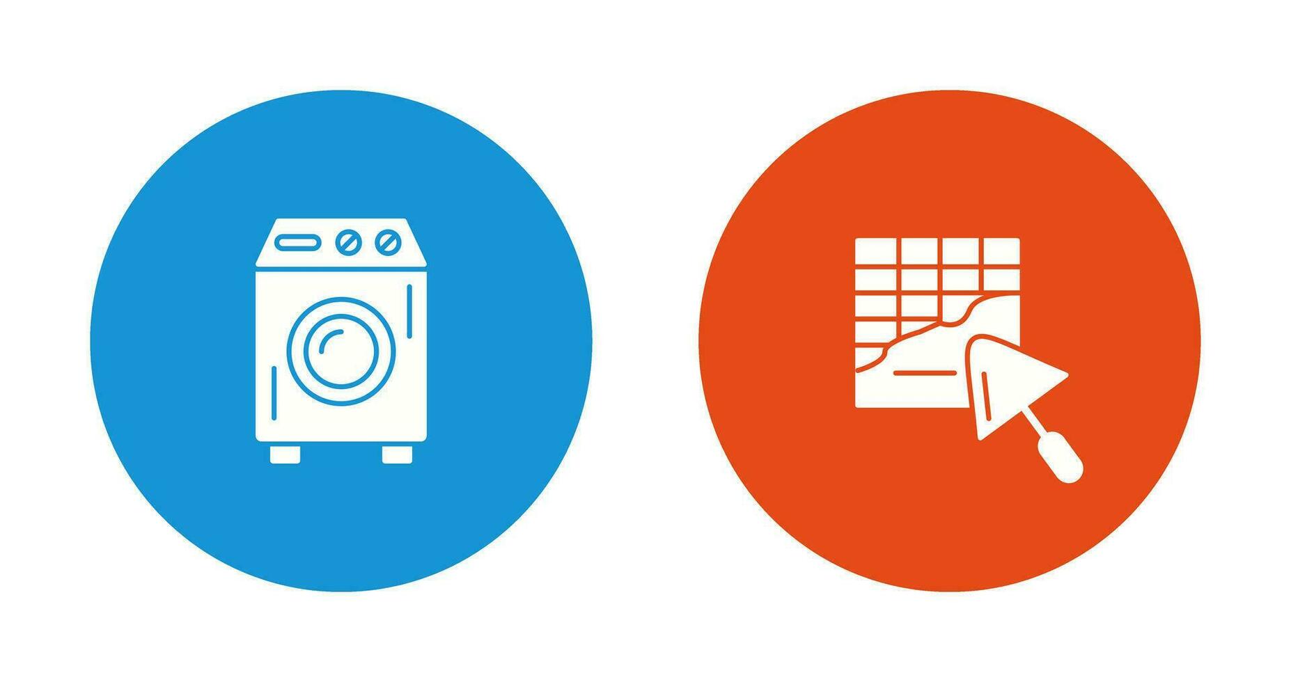 Washing Machine and Plastering Icon vector