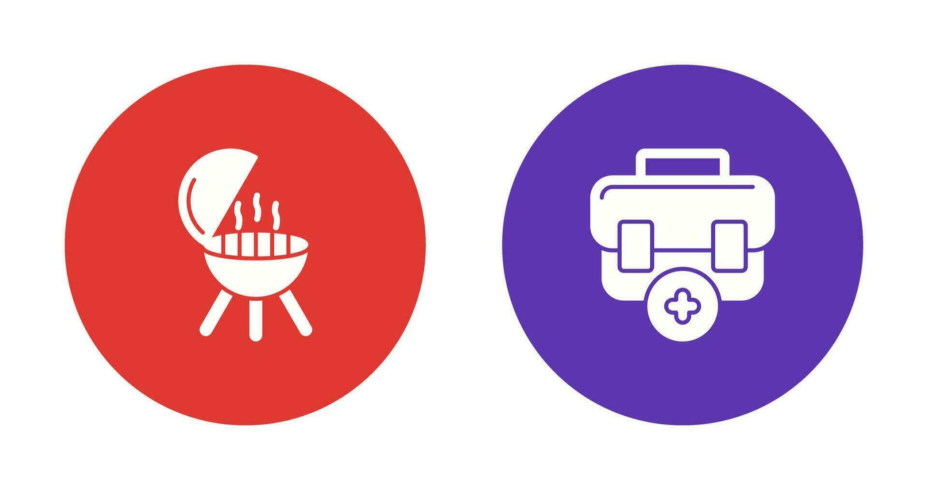 Bbq and First Aid Icon vector