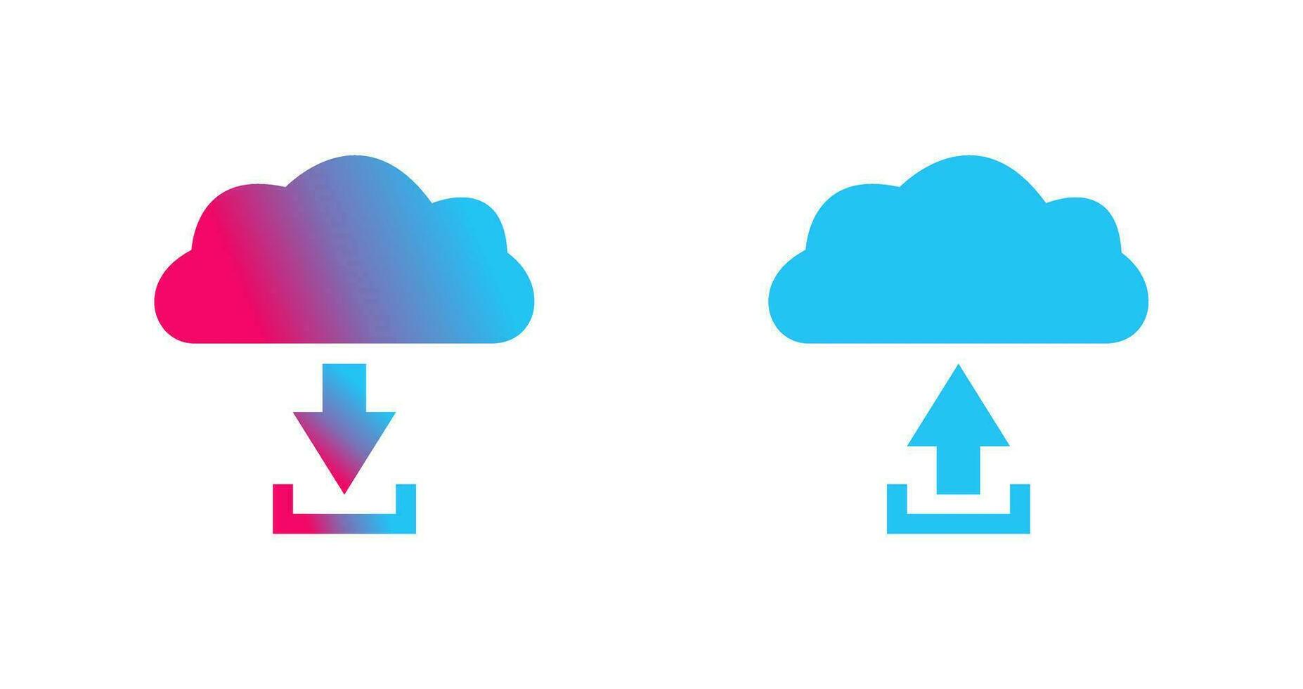 download from cloud upload to cloud  Icon vector