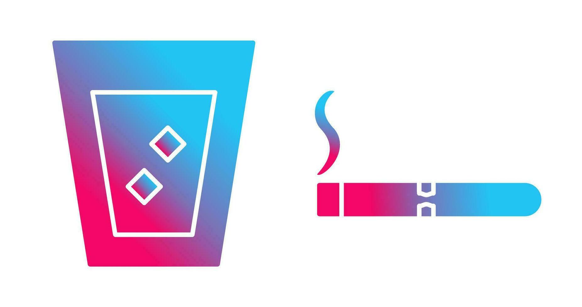 lit cigar and white russian drink  Icon vector