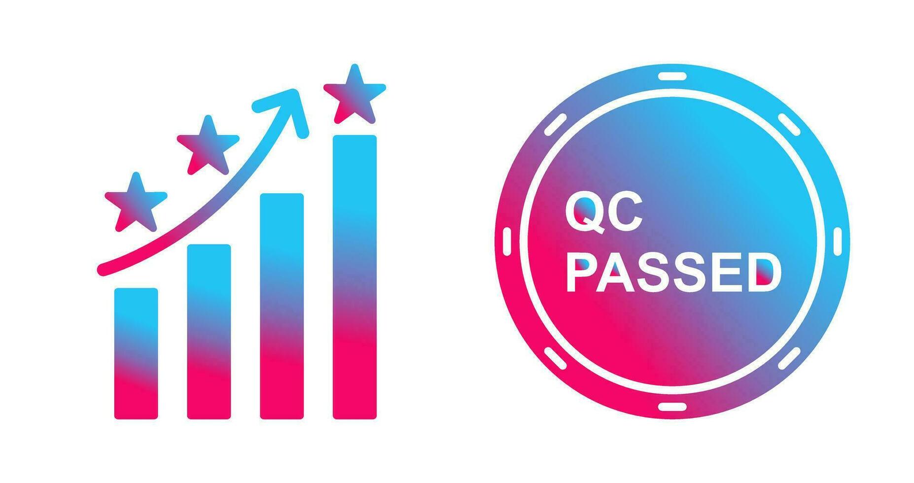 Reputation Management and QC Passed Icon vector