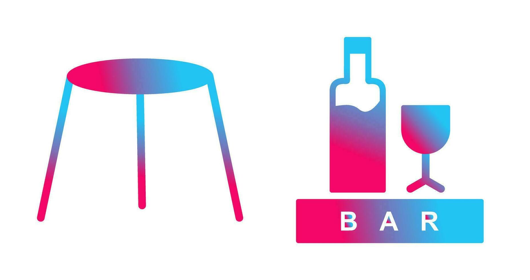stool and bar sign Icon vector
