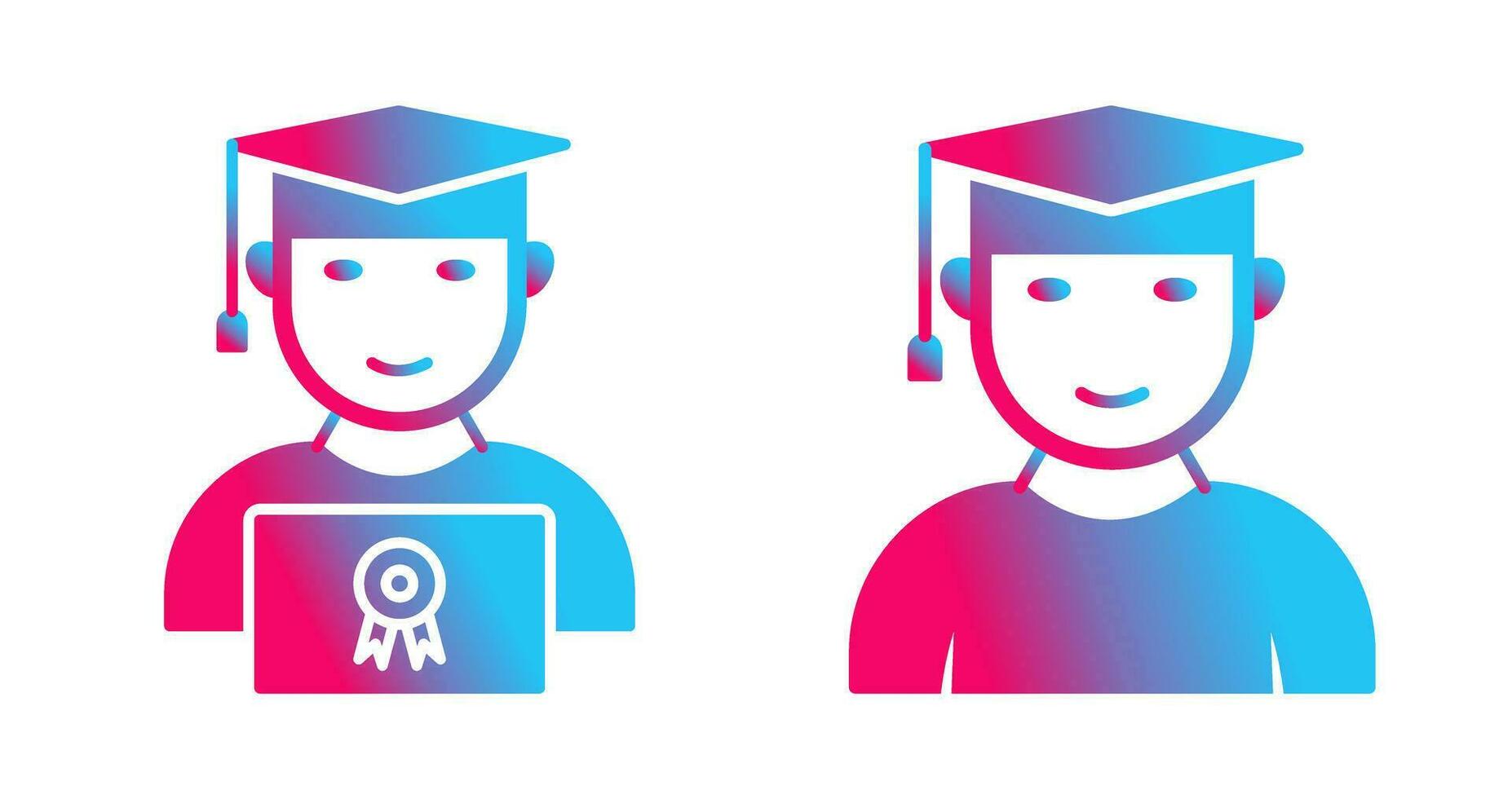 Student Holding Degree and Male Graduate Icon vector