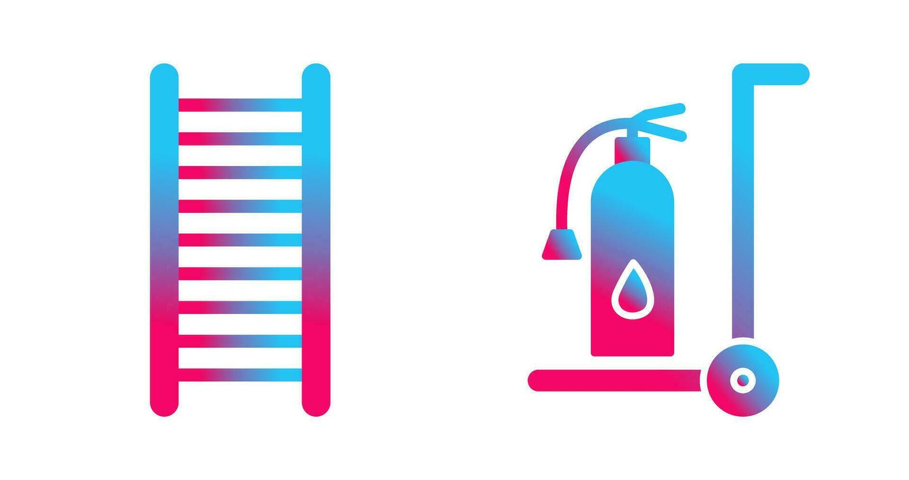ladders and Moveable extinguisher Icon vector