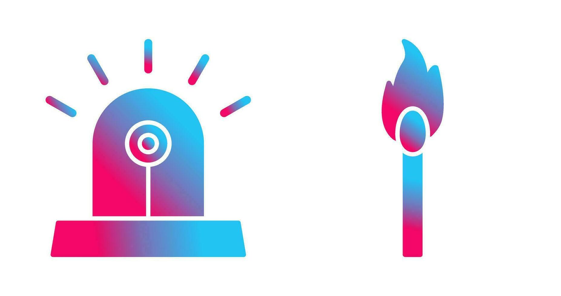 siren and lit matchstick Icon vector