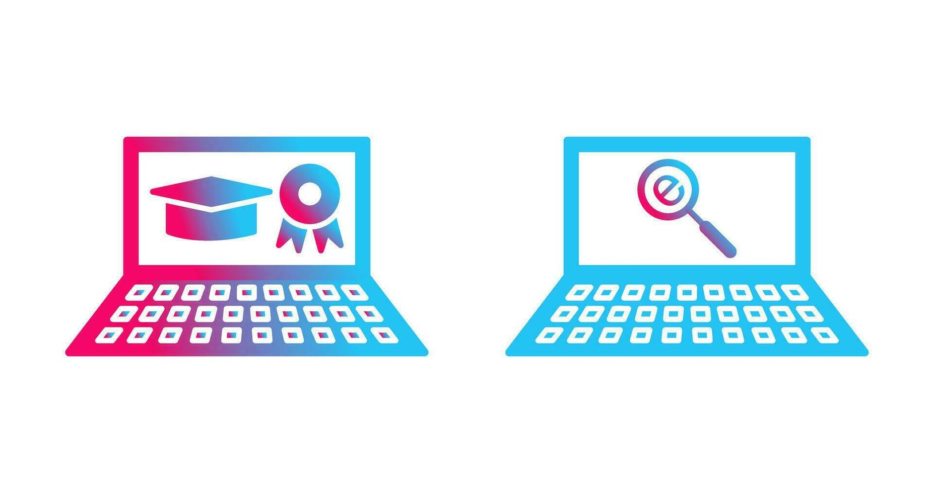 Online Degree and Find on Internet Icon vector