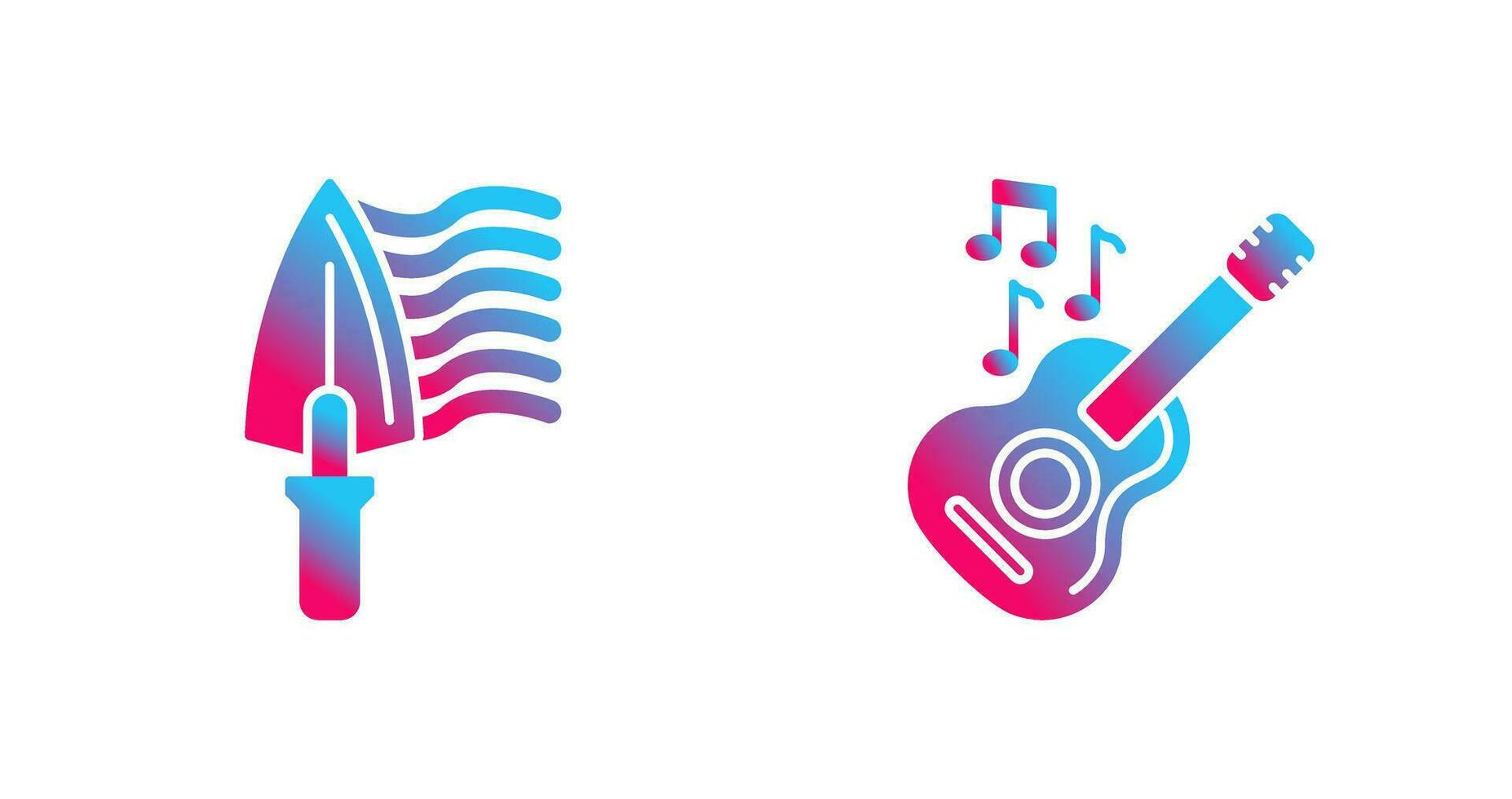 Trowel and Guitar Icon vector