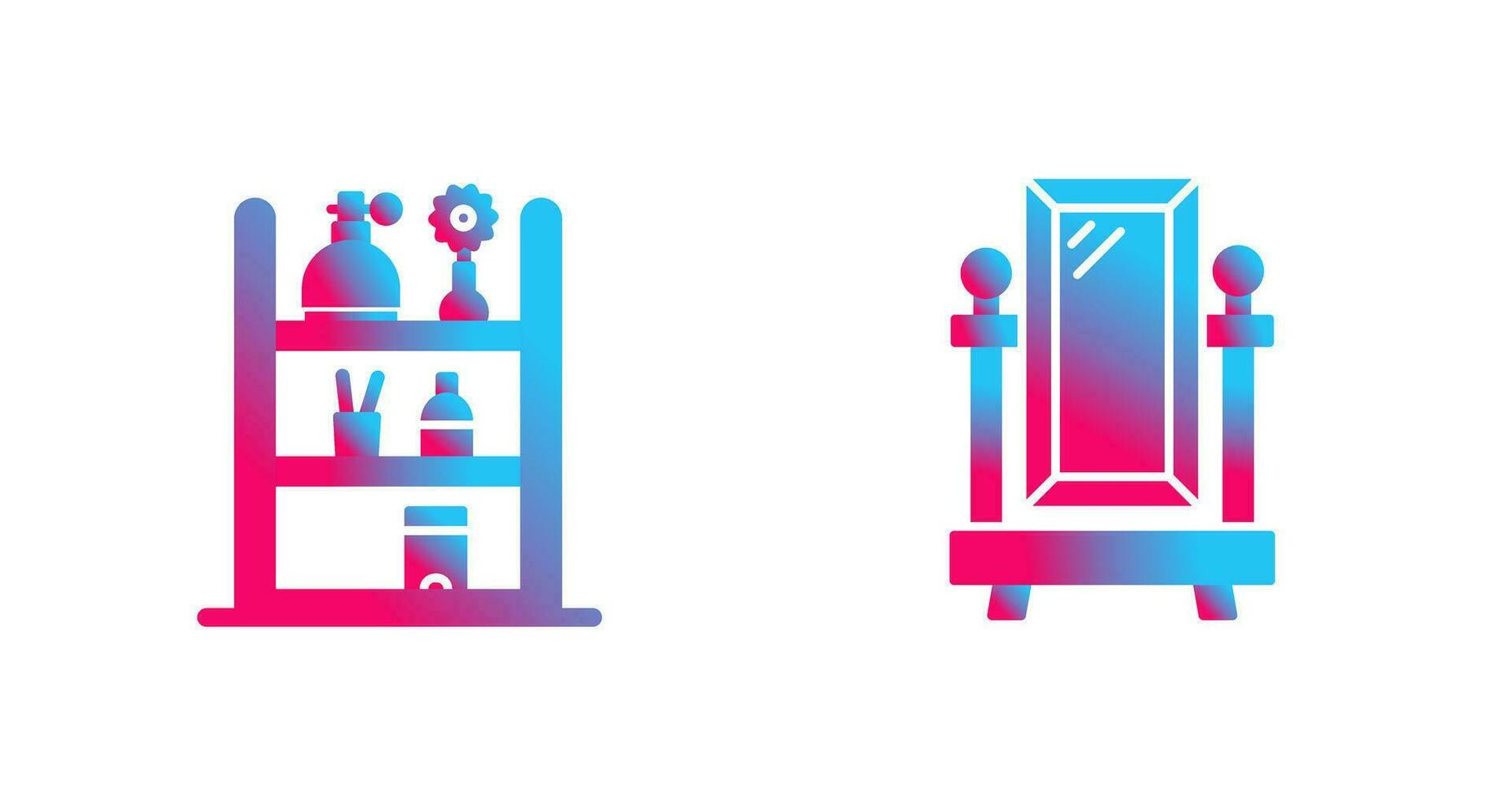 Shelf and Floor Mirror Icon vector