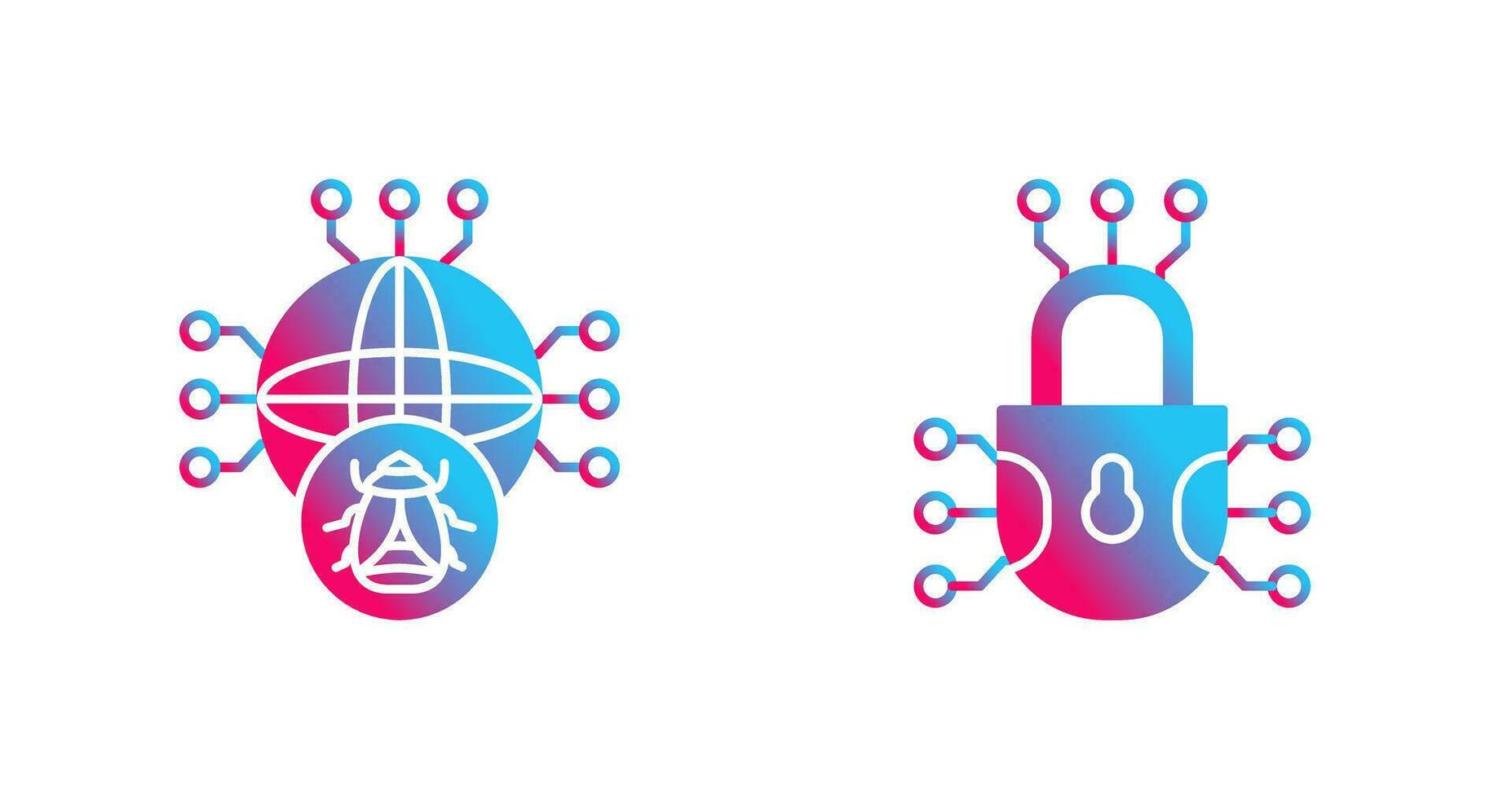 Global Malware and Cyber defence Icon vector