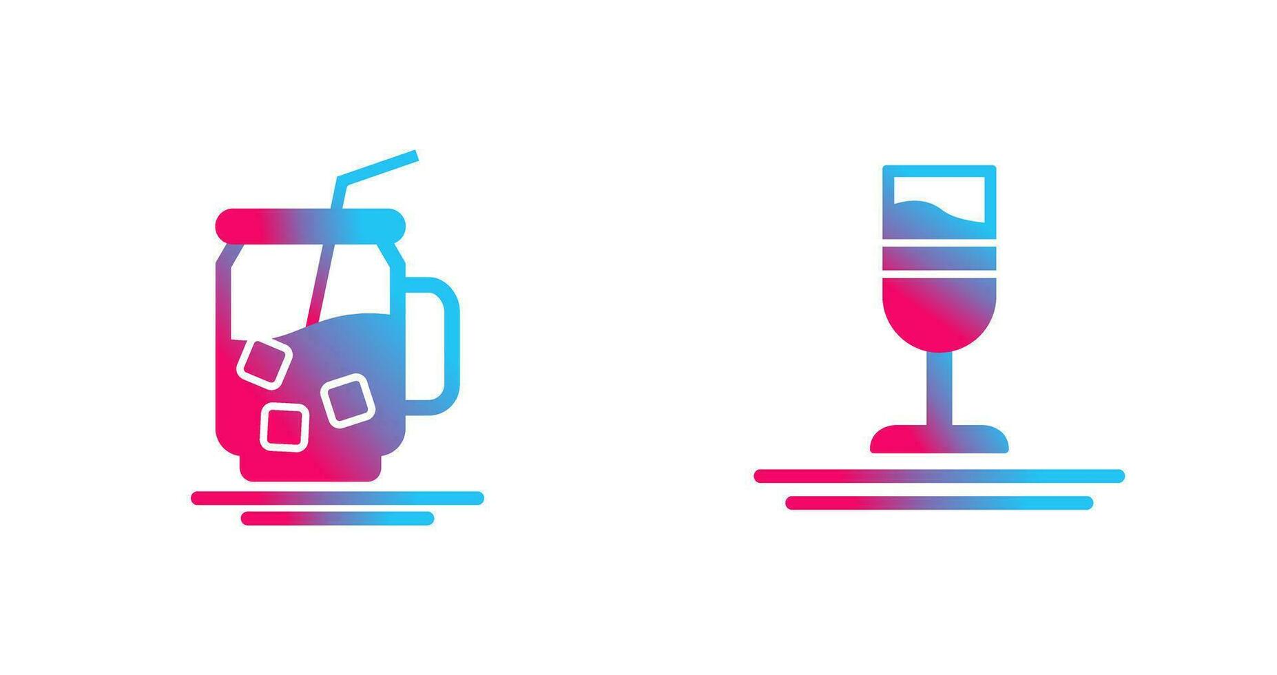 Iced Tea and Rainbow Drink Icon vector