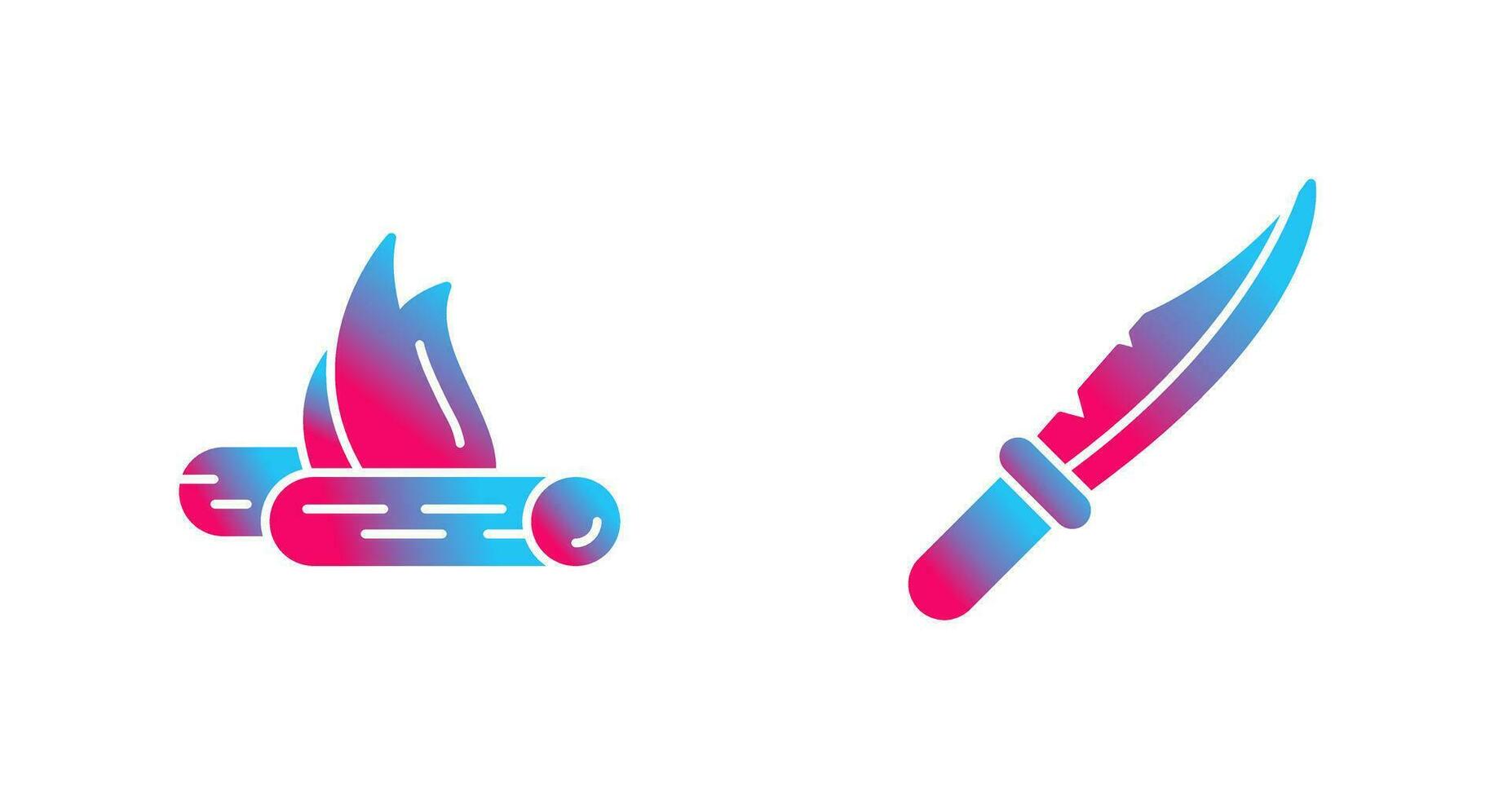 Bon Fire and Knife Icon vector