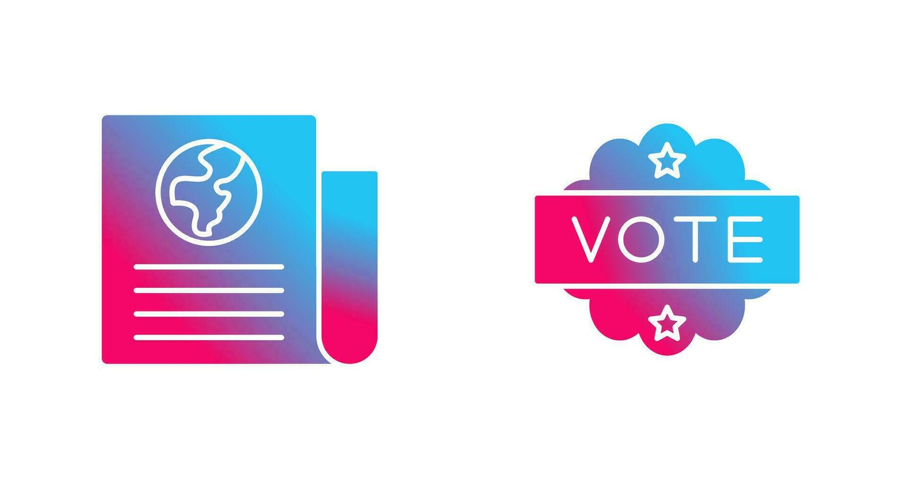 Newspaper and Vote  Icon vector