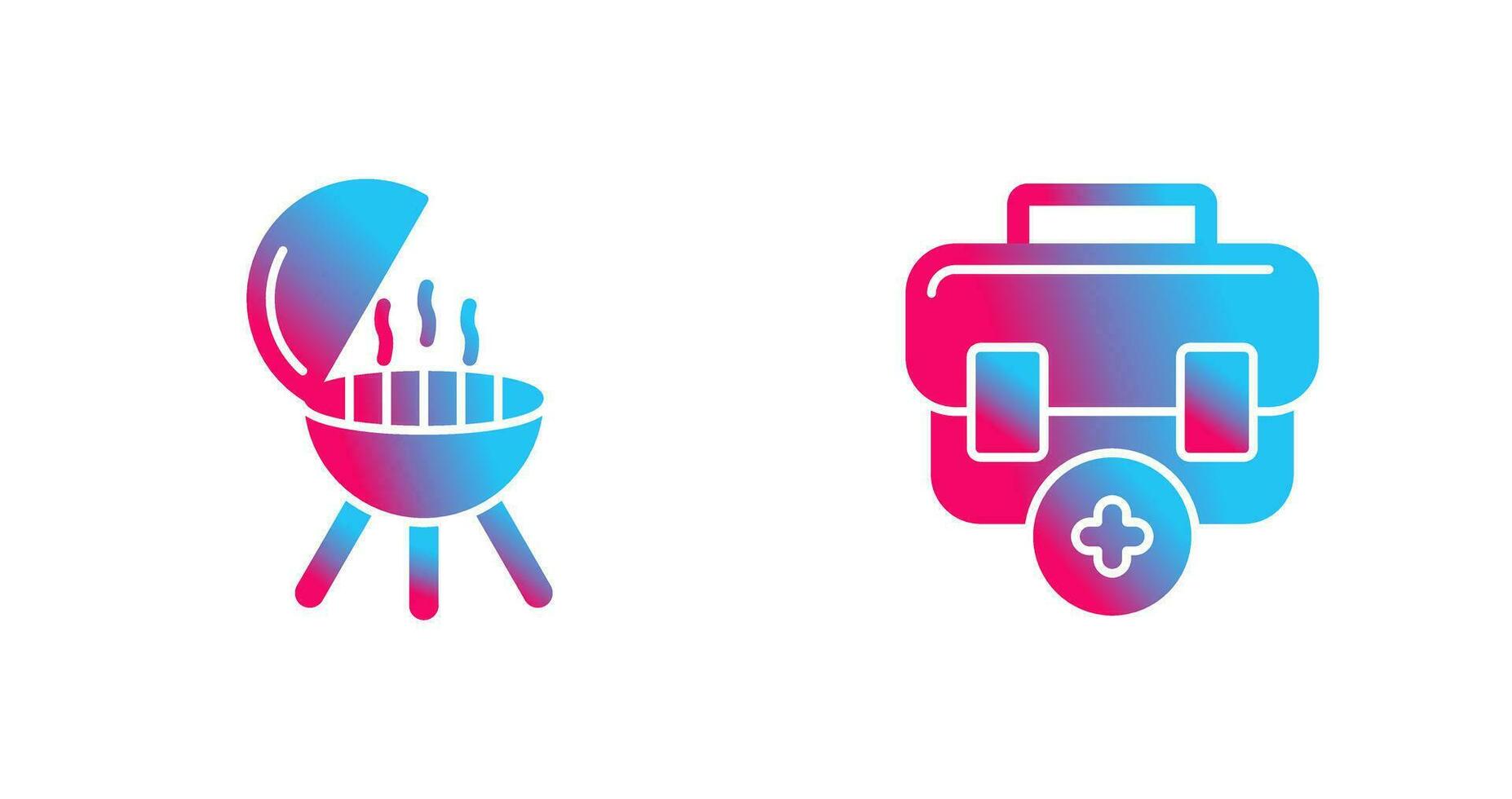 Bbq and First Aid Icon vector